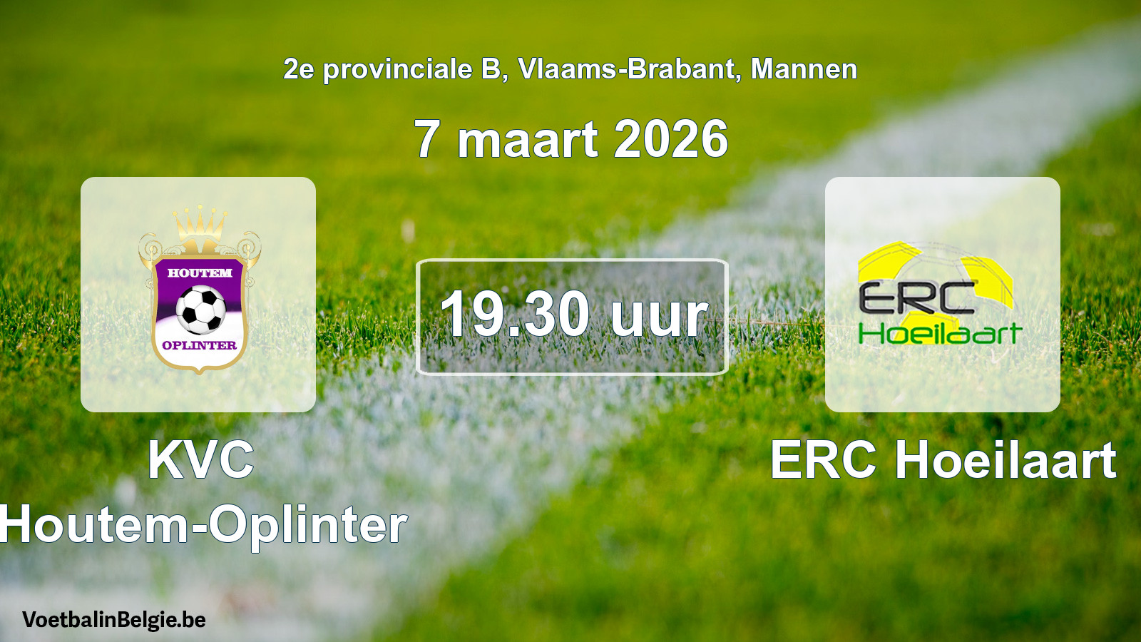 Scheduled match men football: KVC Houtem-Oplinter - ERC Hoeilaart (7 March 2026)