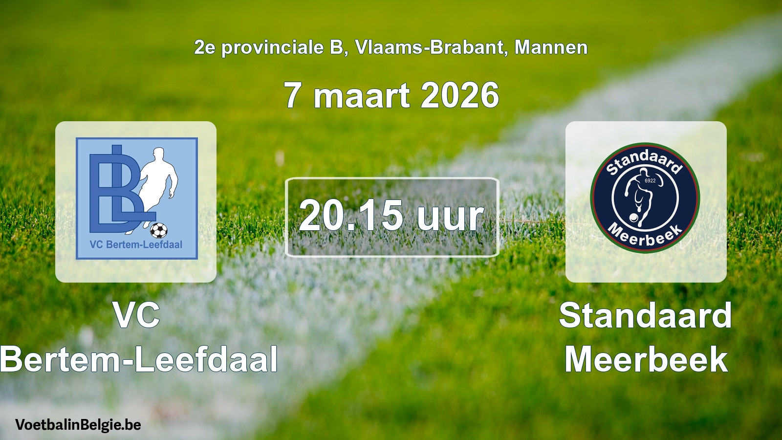 Scheduled match men football: VC Bertem-Leefdaal - Standaard Meerbeek (7 March 2026)