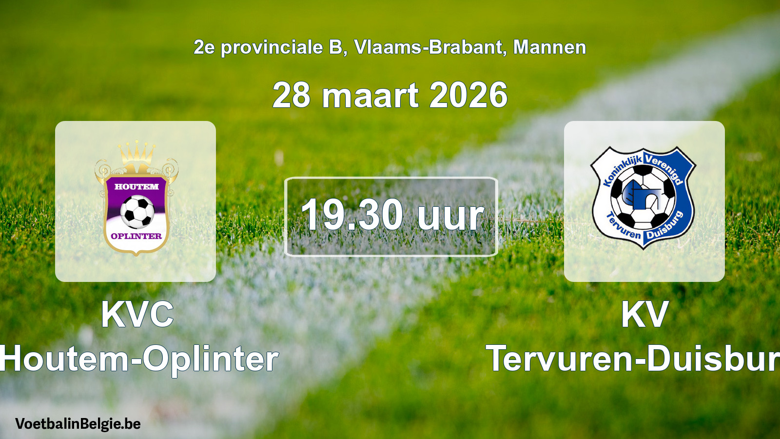 Scheduled match men football: KVC Houtem-Oplinter - KV Tervuren-Duisburg (28 March 2026)