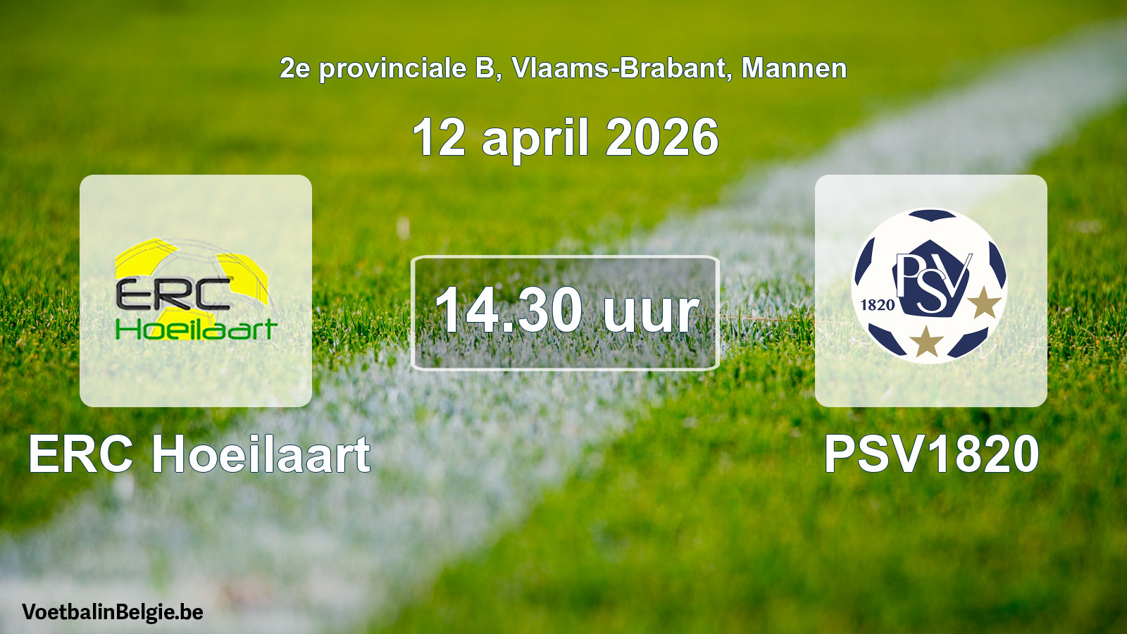 Scheduled match men football: ERC Hoeilaart - PSV1820 (12 April 2026)