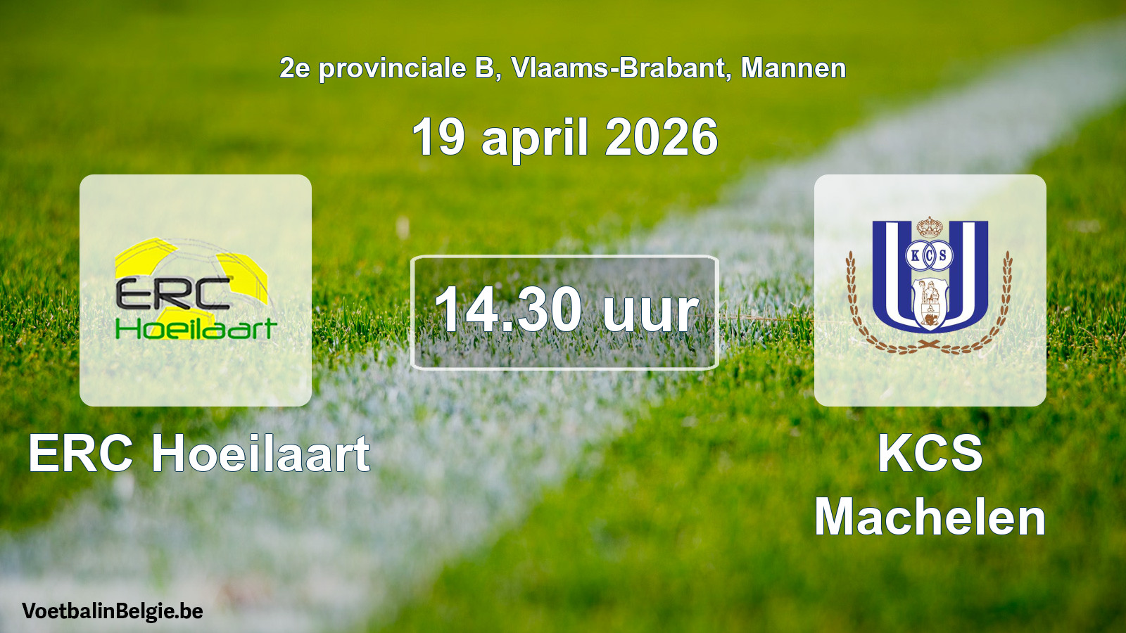 Scheduled match men football: ERC Hoeilaart - KCS Machelen (19 April 2026)