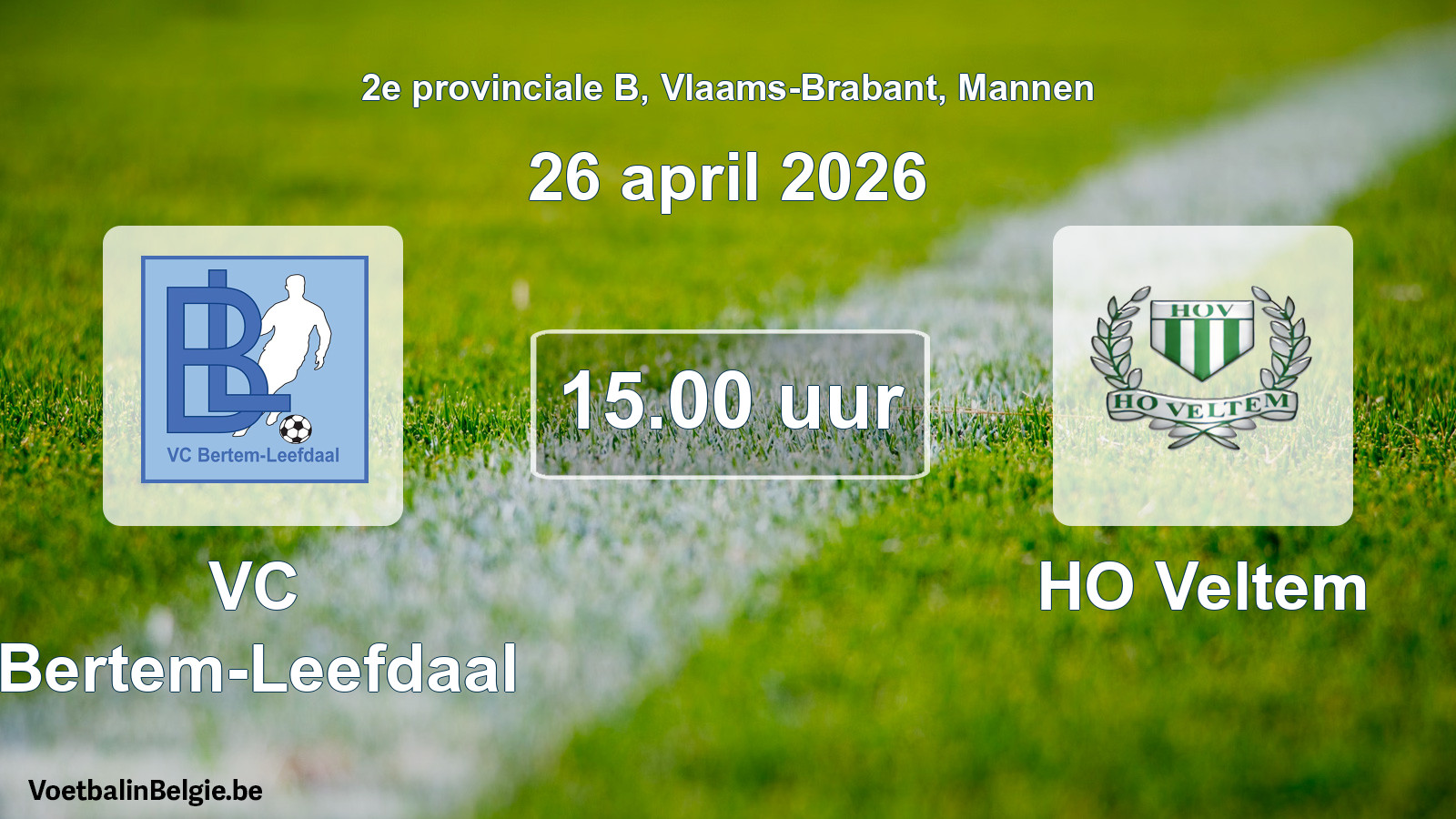 Scheduled match men football: VC Bertem-Leefdaal - HO Veltem (26 April 2026)