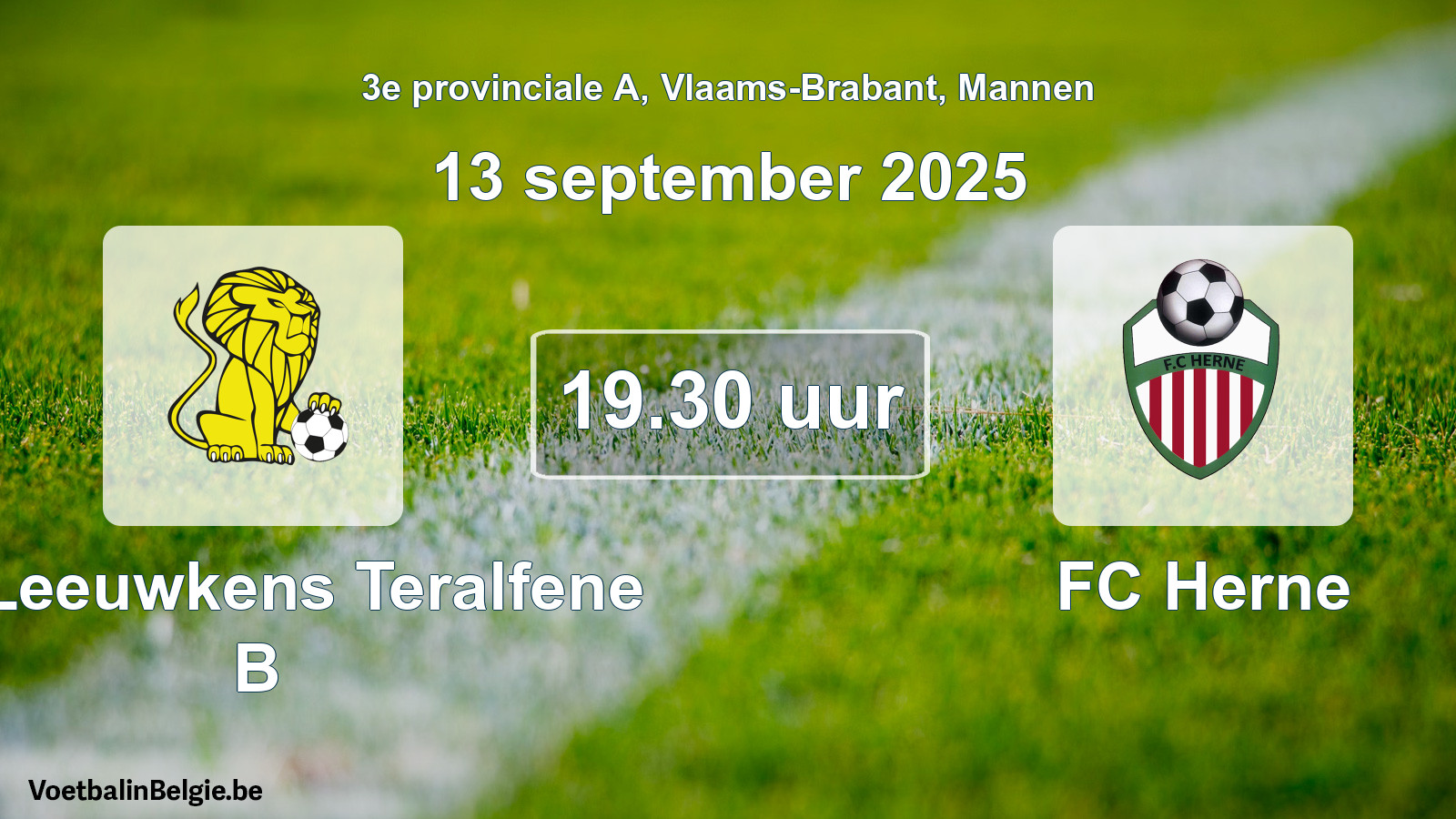 Geplantes Spiel männer-Fußball: VC Leeuwkens Teralfene B - FC Herne (13 September 2025)