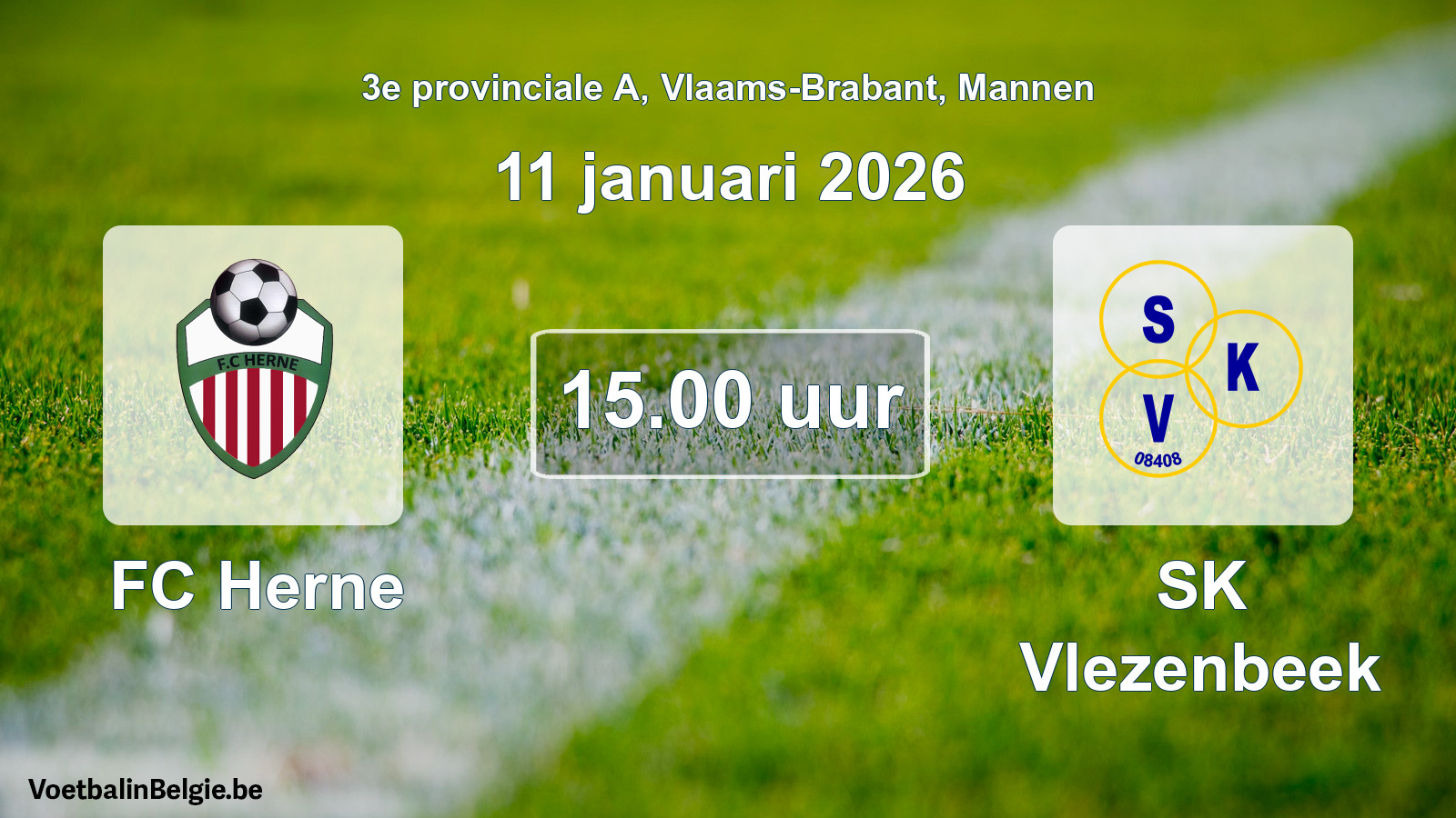 Scheduled match men football: FC Herne - SK Vlezenbeek (11 January 2026)