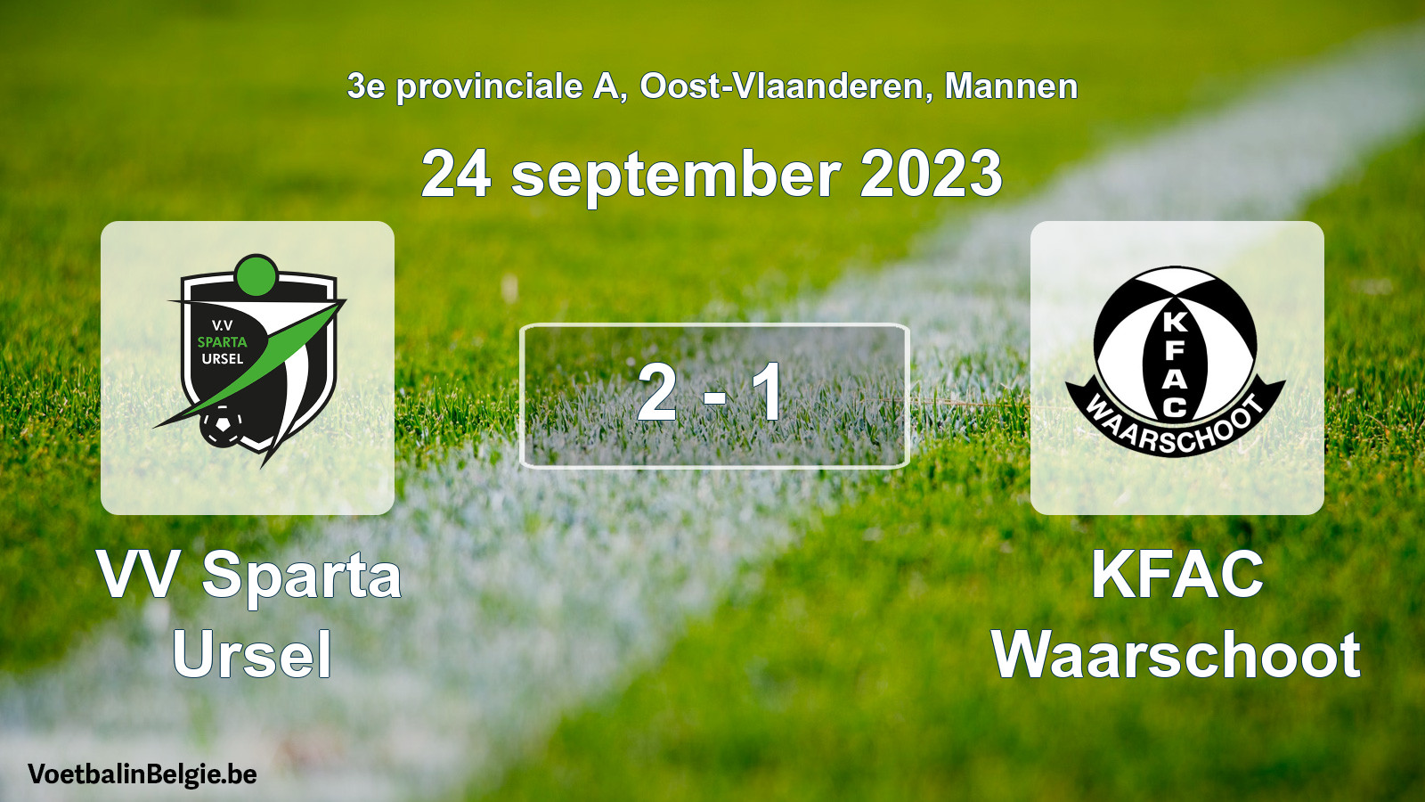 Gespeelde wedstrijd mannenvoetbal: VV Sparta Ursel - KFAC Waarschoot 2 - 1 (24 september 2023)