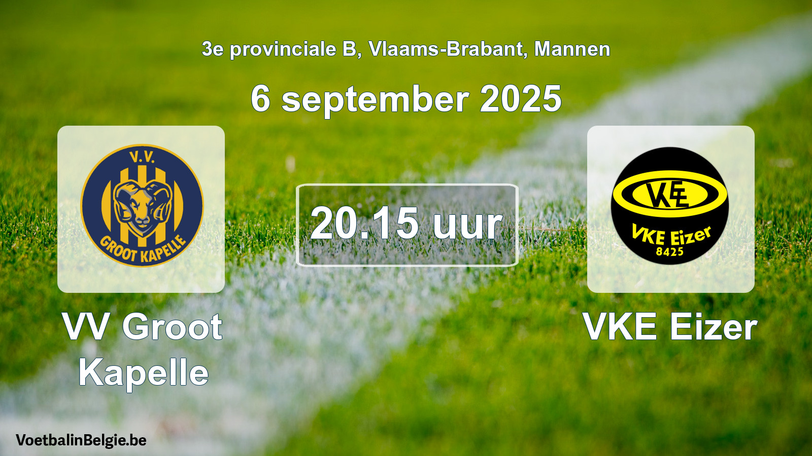 Scheduled match men football: VV Groot Kapelle - VKE Eizer (6 September 2025)