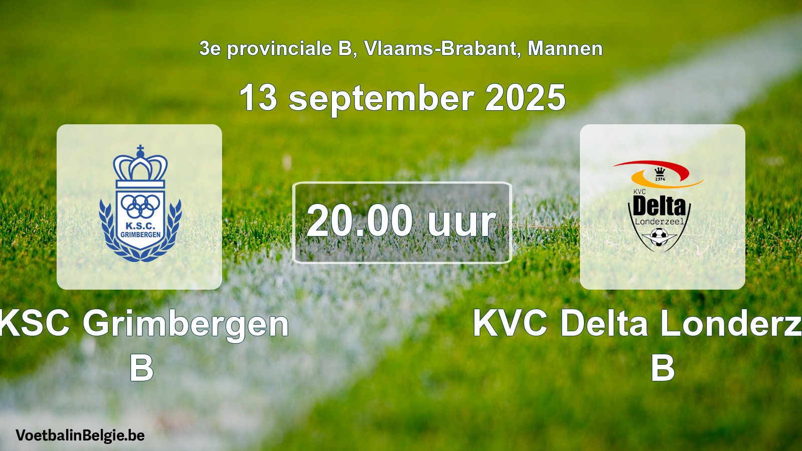Scheduled match men football: KSC Grimbergen B - KVC Delta Londerzeel B (13 September 2025)
