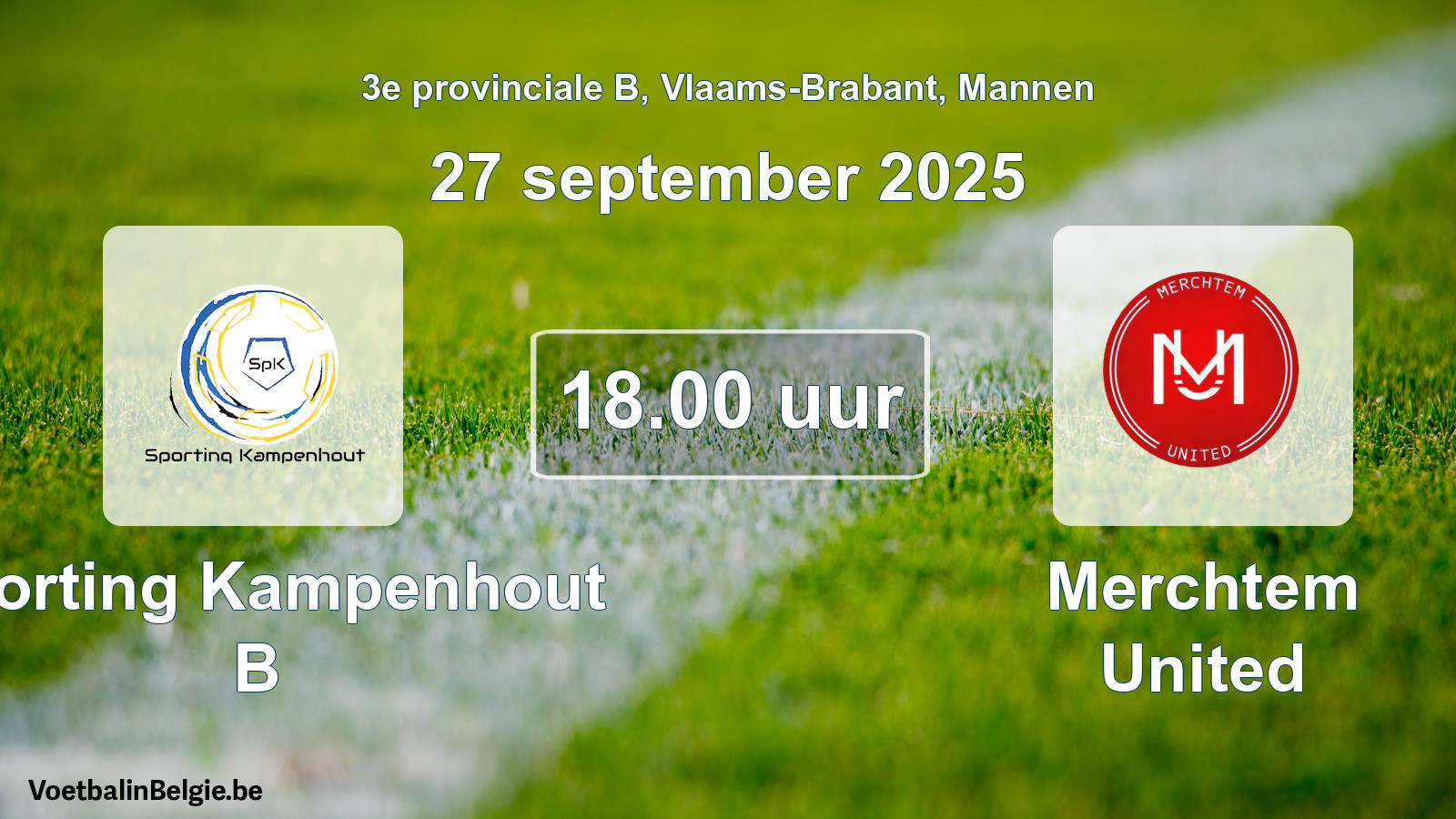 Scheduled match men football: Sporting Kampenhout B - Merchtem United (27 September 2025)