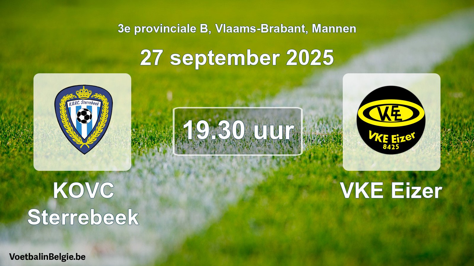 Scheduled match men football: KOVC Sterrebeek - VKE Eizer (27 September 2025)