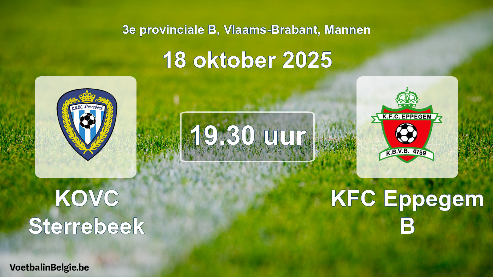 Scheduled match men football: KOVC Sterrebeek - KFC Eppegem B (18 October 2025)
