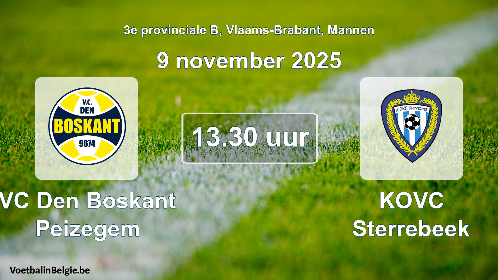 Scheduled match men football: VC Den Boskant Peizegem - KOVC Sterrebeek (9 November 2025)