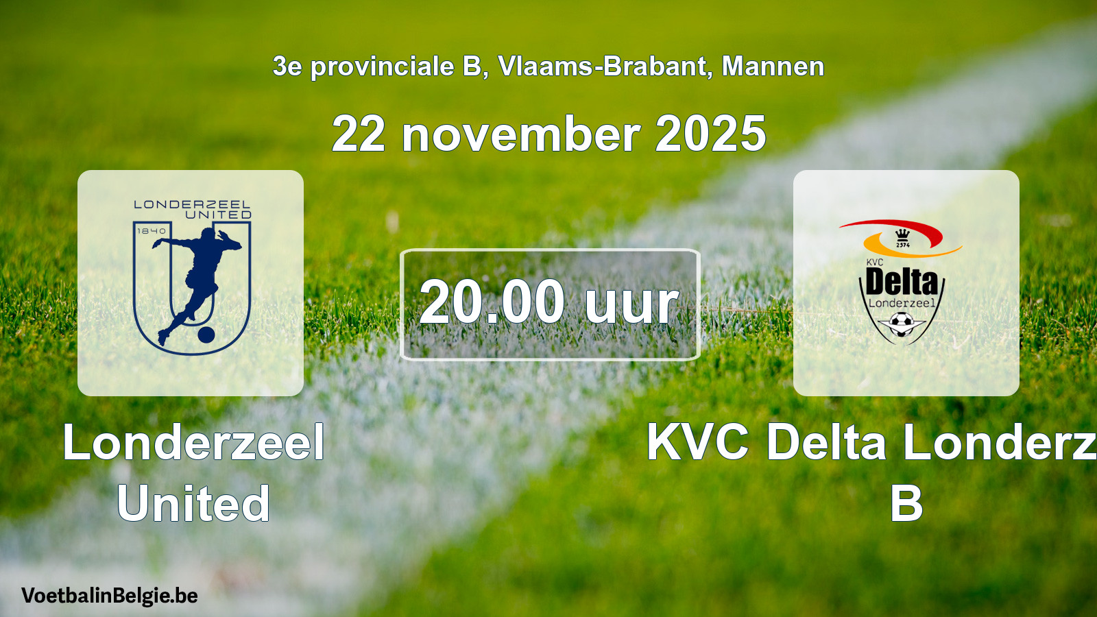 Geplande wedstrijd mannenvoetbal: Londerzeel United - KVC Delta Londerzeel B (22 november 2025)