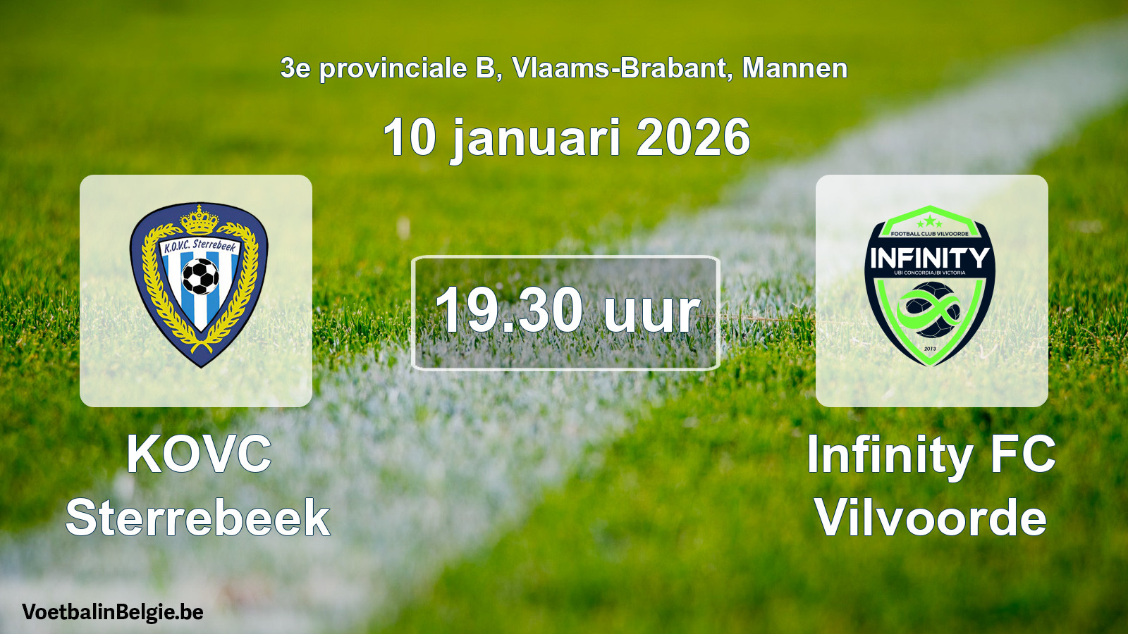Scheduled match men football: KOVC Sterrebeek - Infinity FC Vilvoorde (10 January 2026)