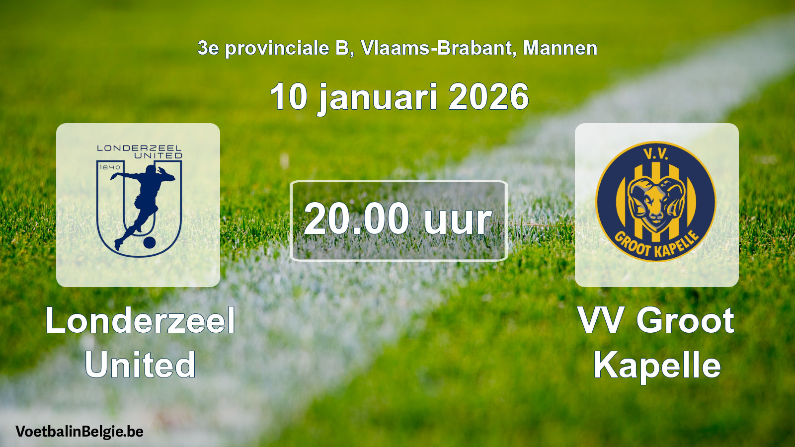 Geplantes Spiel männer-Fußball: Londerzeel United - VV Groot Kapelle (10 Januar 2026)