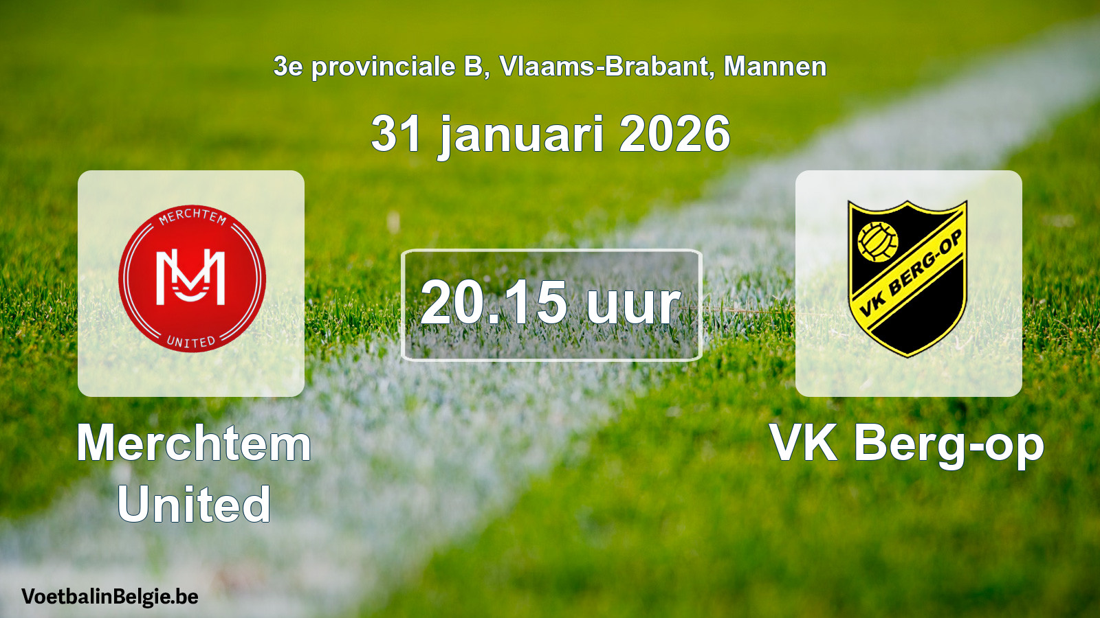 Geplande wedstrijd mannenvoetbal: Merchtem United - VK Berg-op (31 januari 2026)
