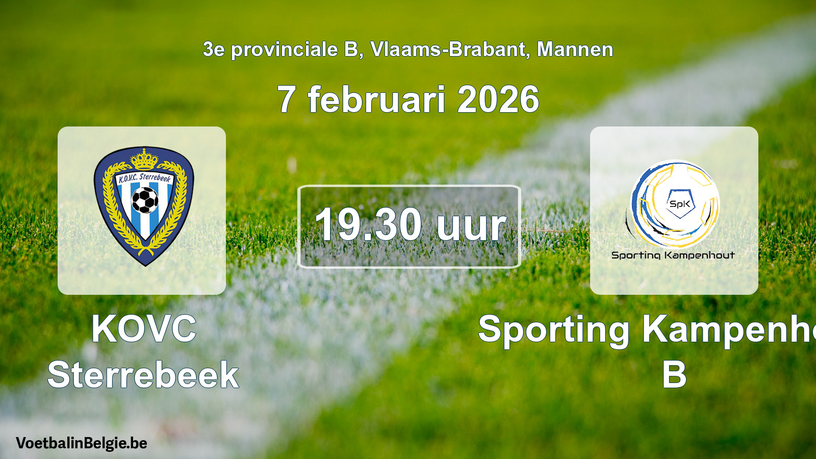 Scheduled match men football: KOVC Sterrebeek - Sporting Kampenhout B (7 February 2026)