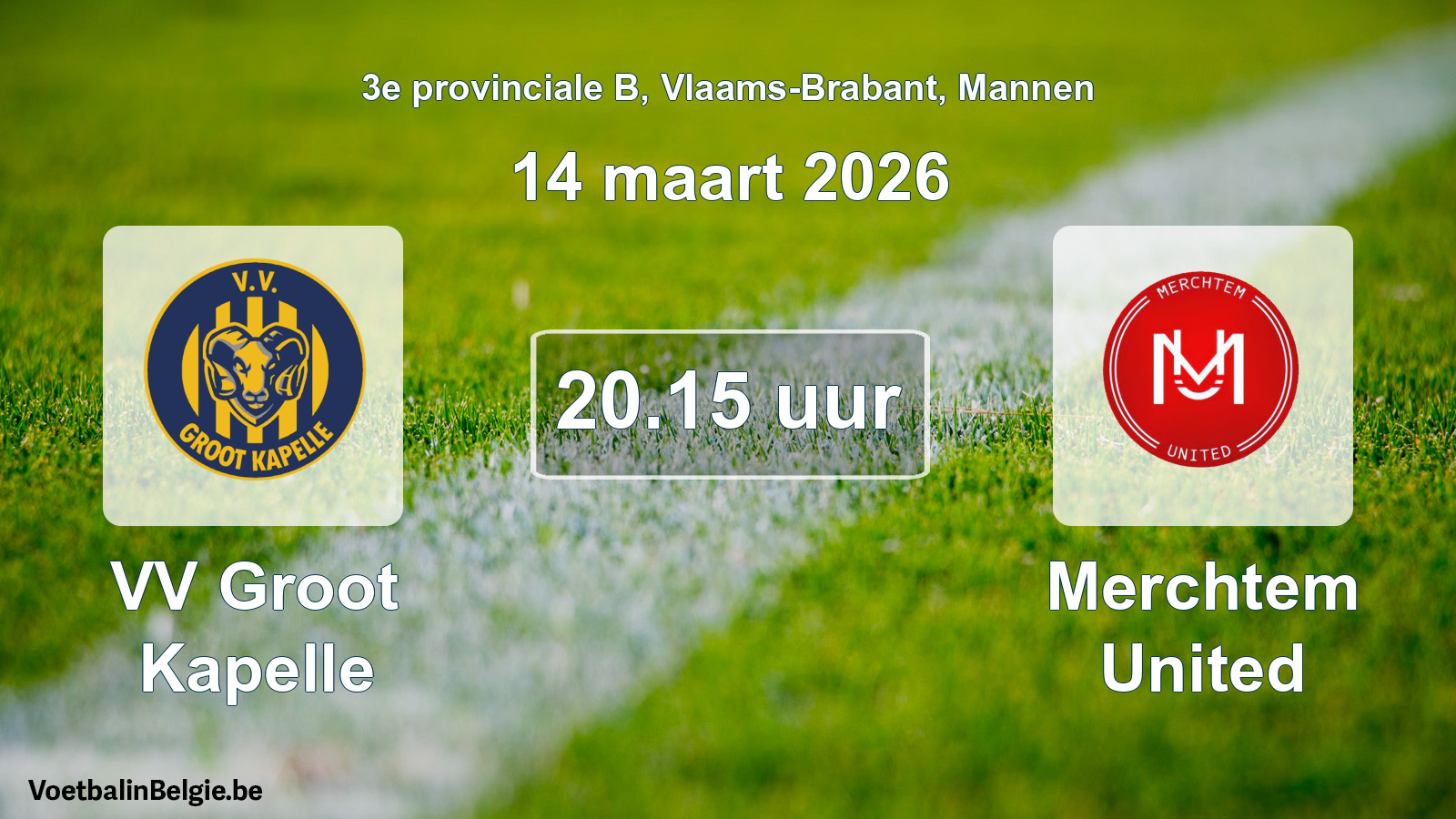 Scheduled match men football: VV Groot Kapelle - Merchtem United (14 March 2026)