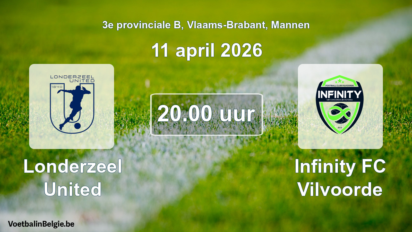 Geplantes Spiel männer-Fußball: Londerzeel United - Infinity FC Vilvoorde (11 April 2026)