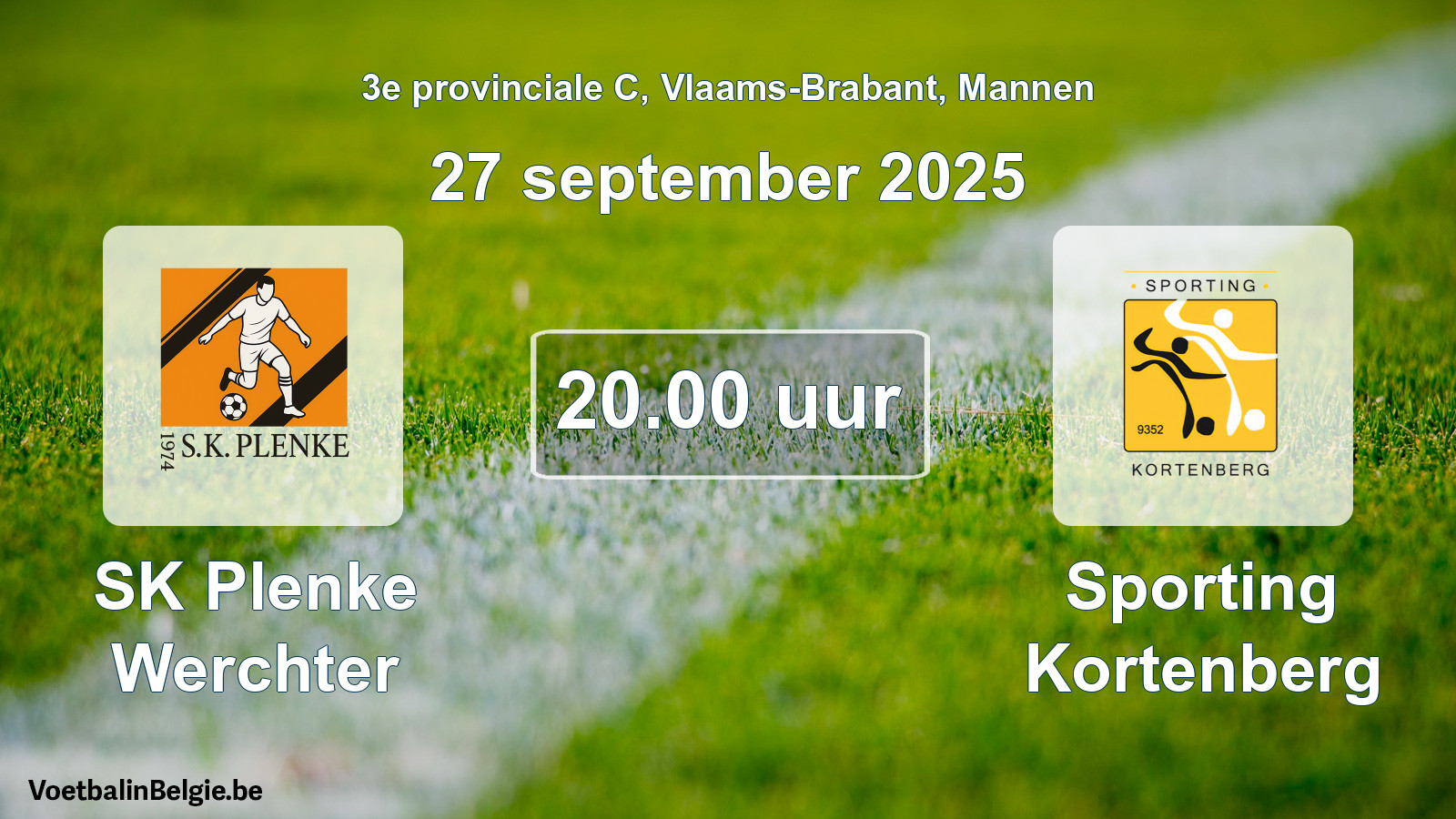 Scheduled match men football: SK Plenke Werchter - Sporting Kortenberg (27 September 2025)