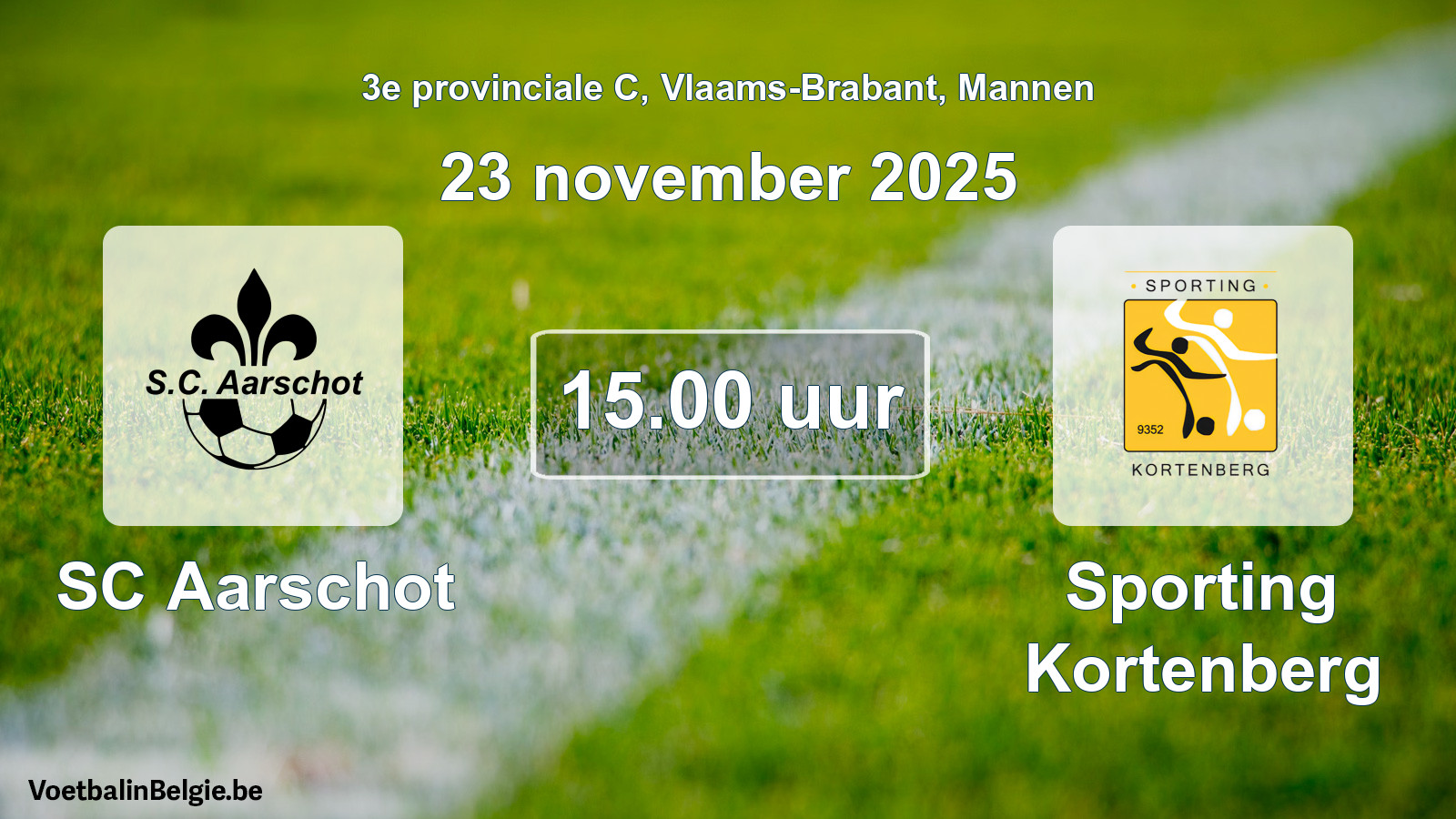 Scheduled match men football: SC Aarschot - Sporting Kortenberg (23 November 2025)