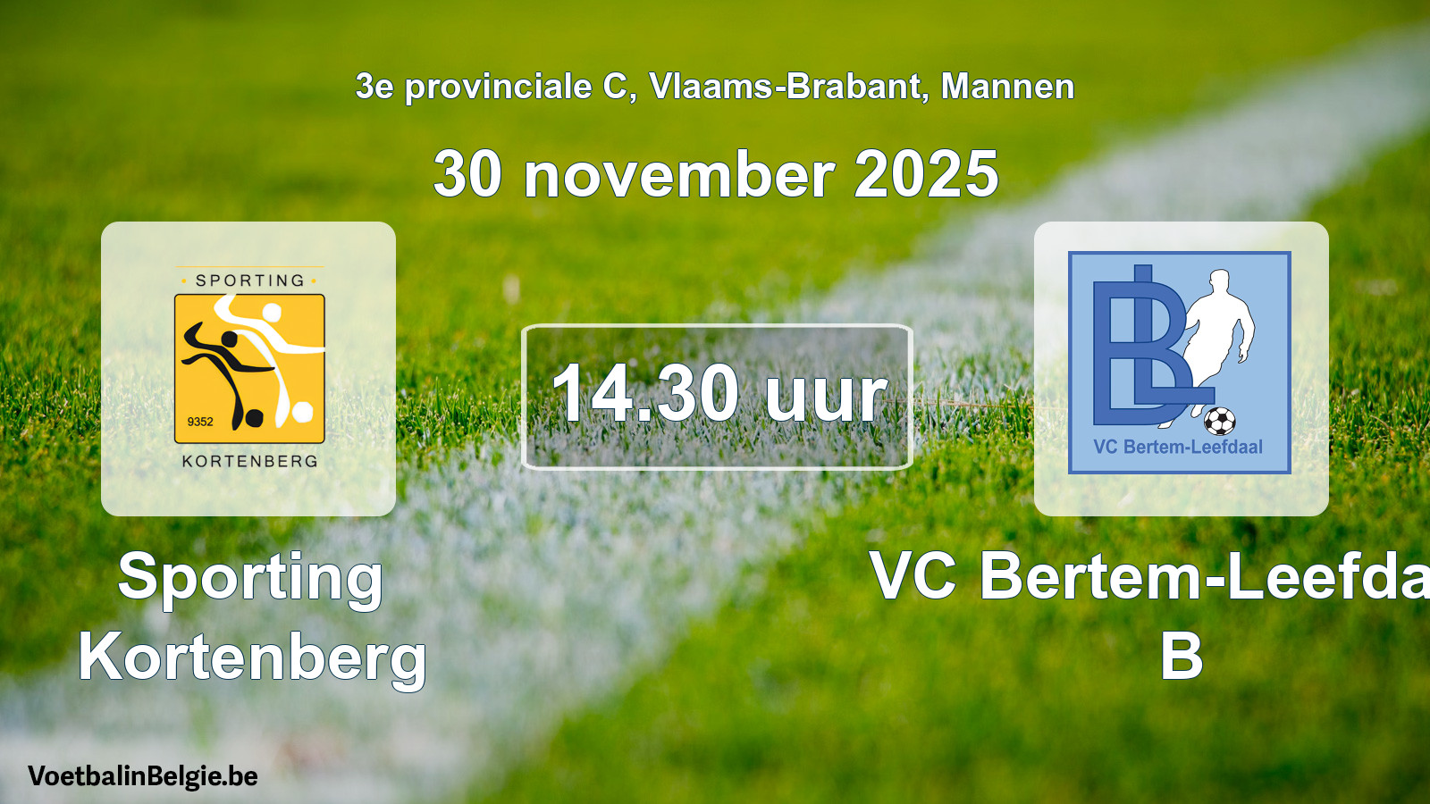 Scheduled match men football: Sporting Kortenberg - VC Bertem-Leefdaal B (30 November 2025)