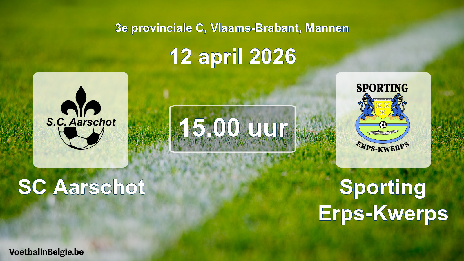 Scheduled match men football: SC Aarschot - Sporting Erps-Kwerps (12 April 2026)