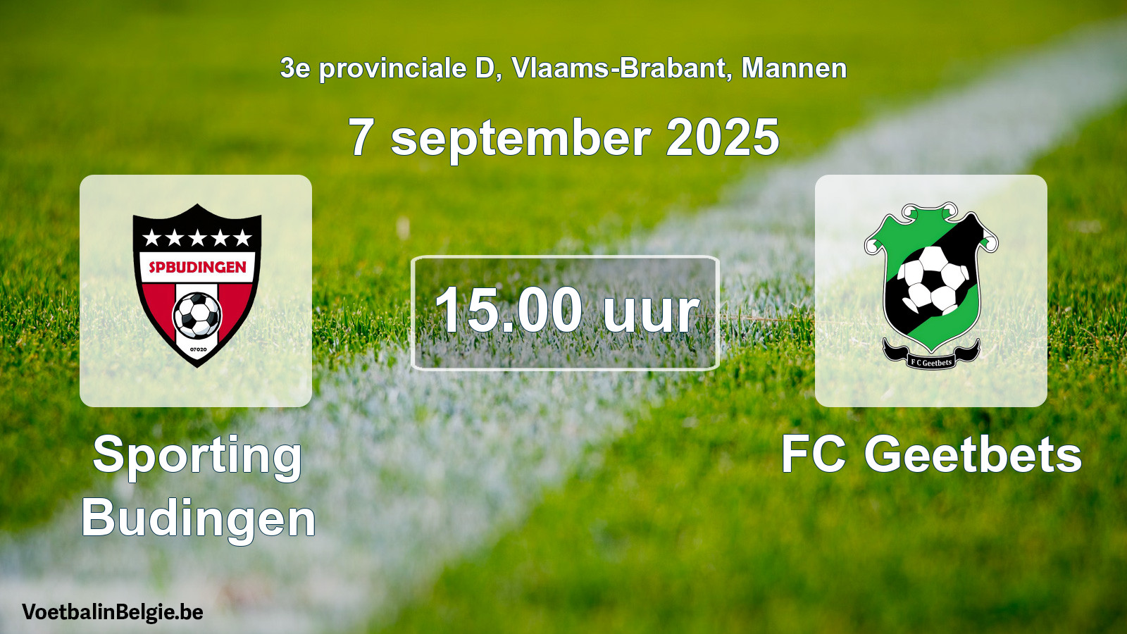 Scheduled match men football: Sporting Budingen - FC Geetbets (7 September 2025)