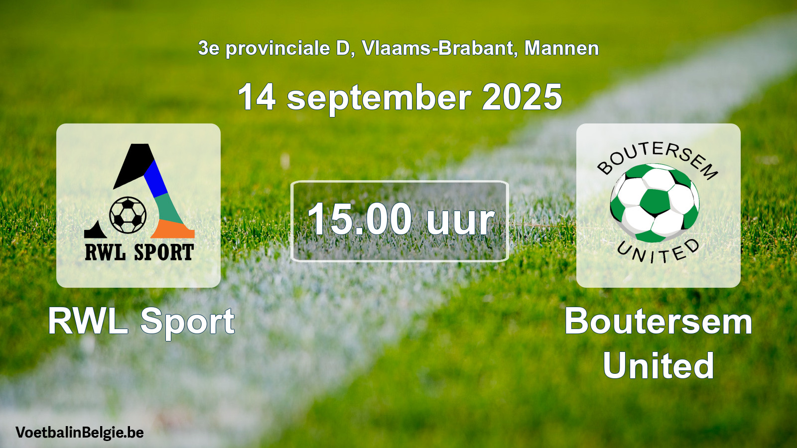Scheduled match men football: RWL Sport - Boutersem United (14 September 2025)