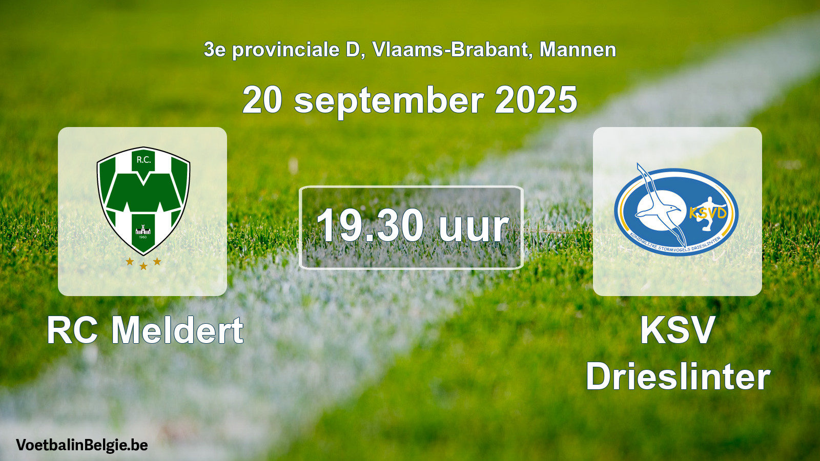 Scheduled match men football: RC Meldert - KSV Drieslinter (20 September 2025)