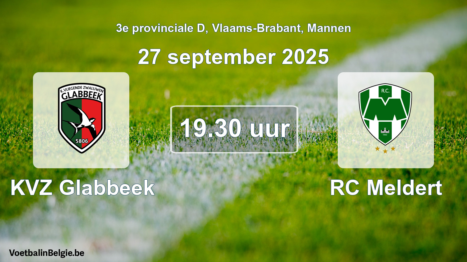 Scheduled match men football: KVZ Glabbeek - RC Meldert (27 September 2025)