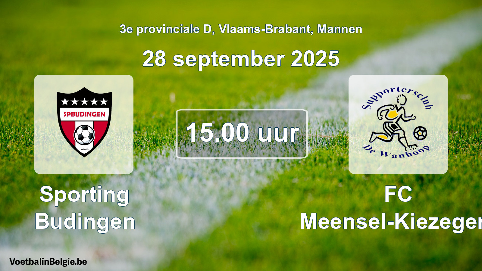 Scheduled match men football: Sporting Budingen - FC Meensel-Kiezegem (28 September 2025)