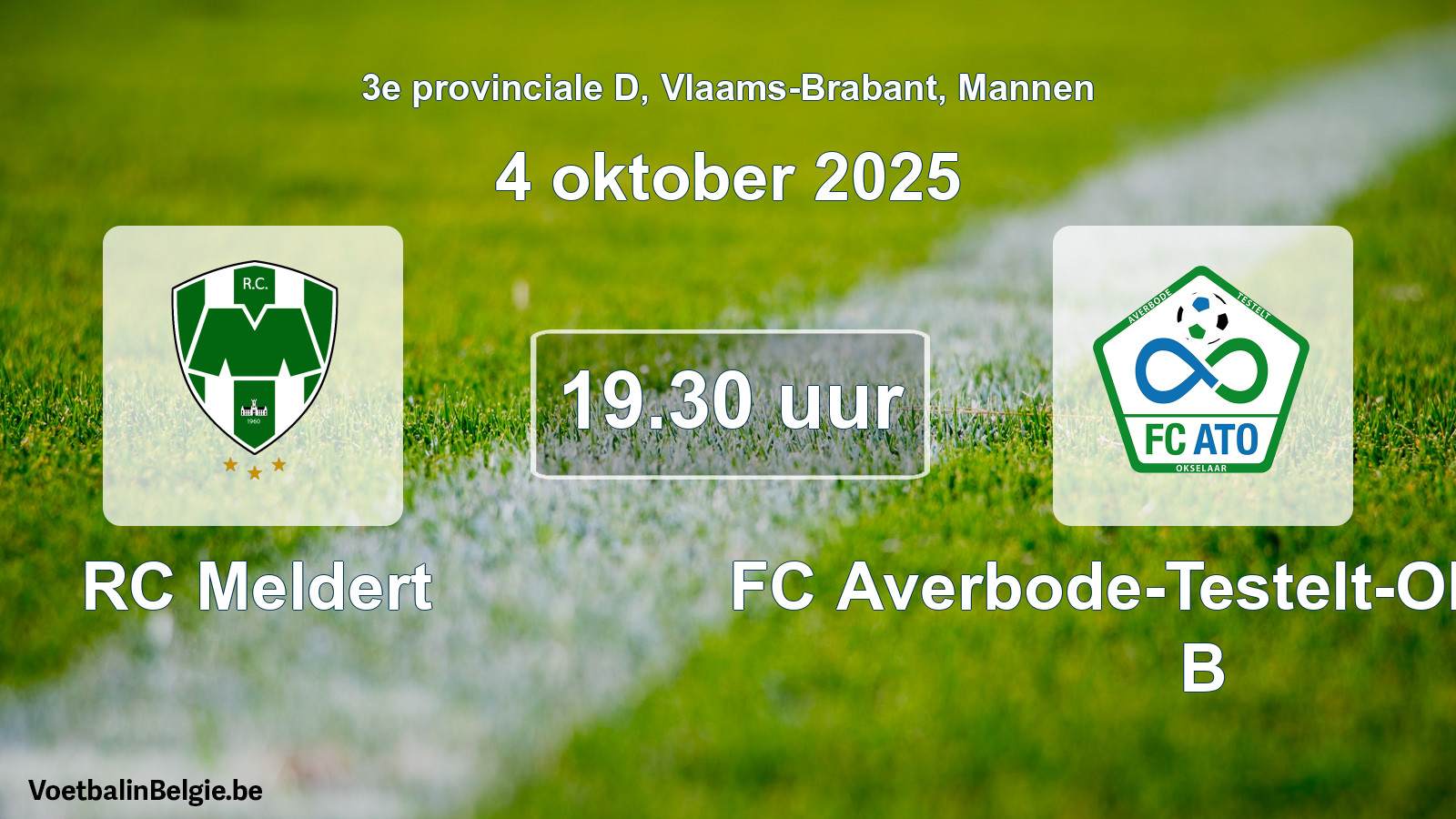 Scheduled match men football: RC Meldert - FC Averbode-Testelt-Okselaar B (4 October 2025)