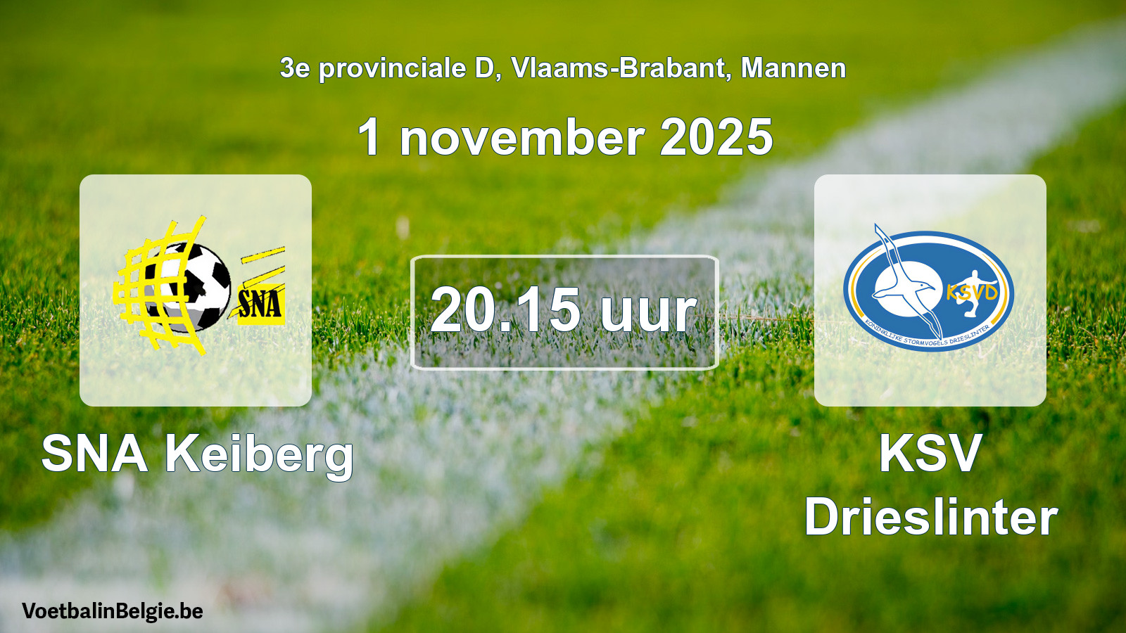 Scheduled match men football: SNA Keiberg - KSV Drieslinter (1 November 2025)