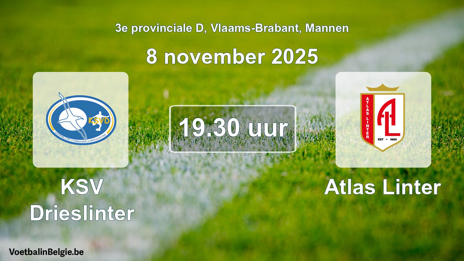 Scheduled match men football: KSV Drieslinter - Atlas Linter (8 November 2025)
