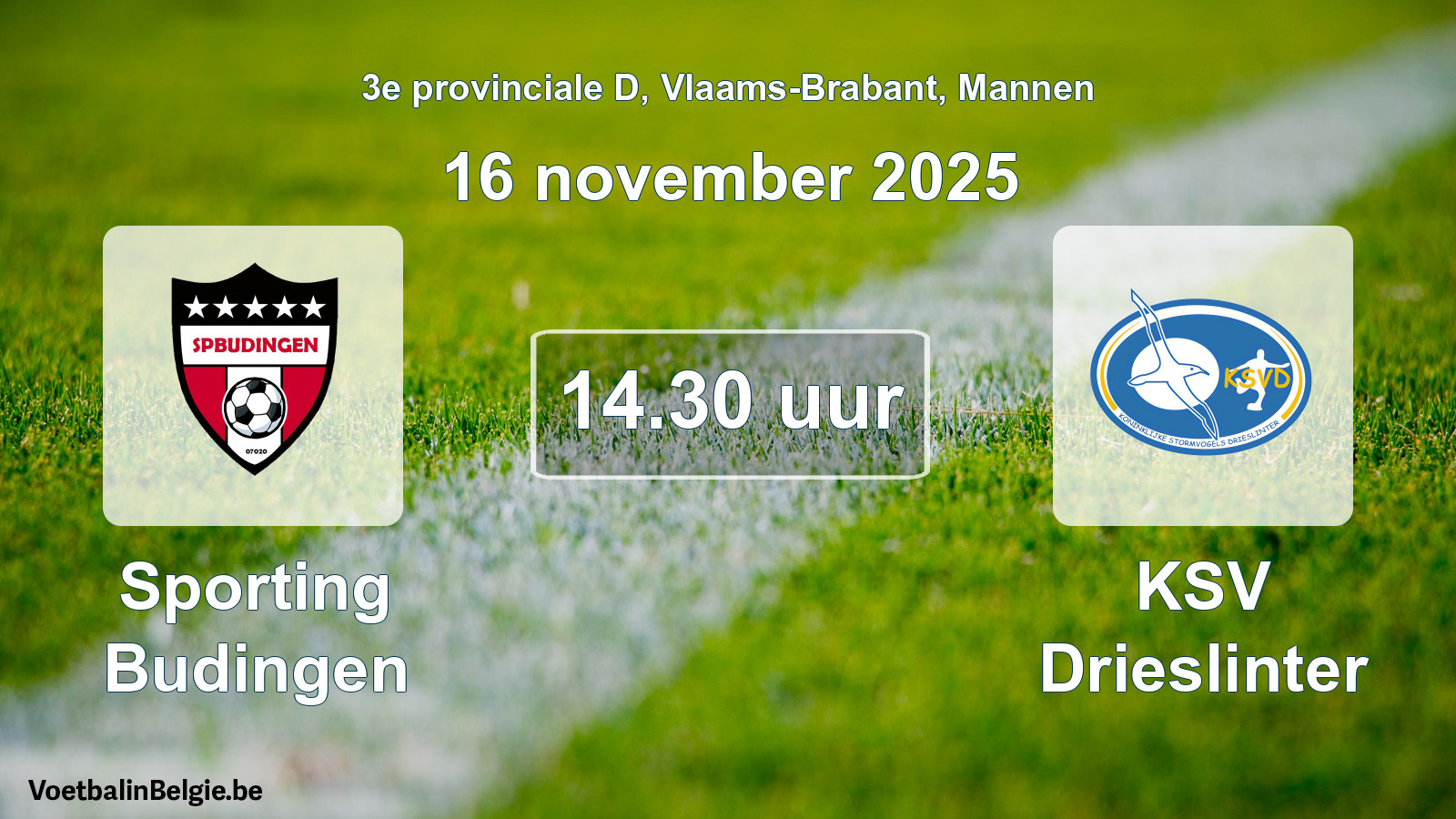 Scheduled match men football: Sporting Budingen - KSV Drieslinter (16 November 2025)