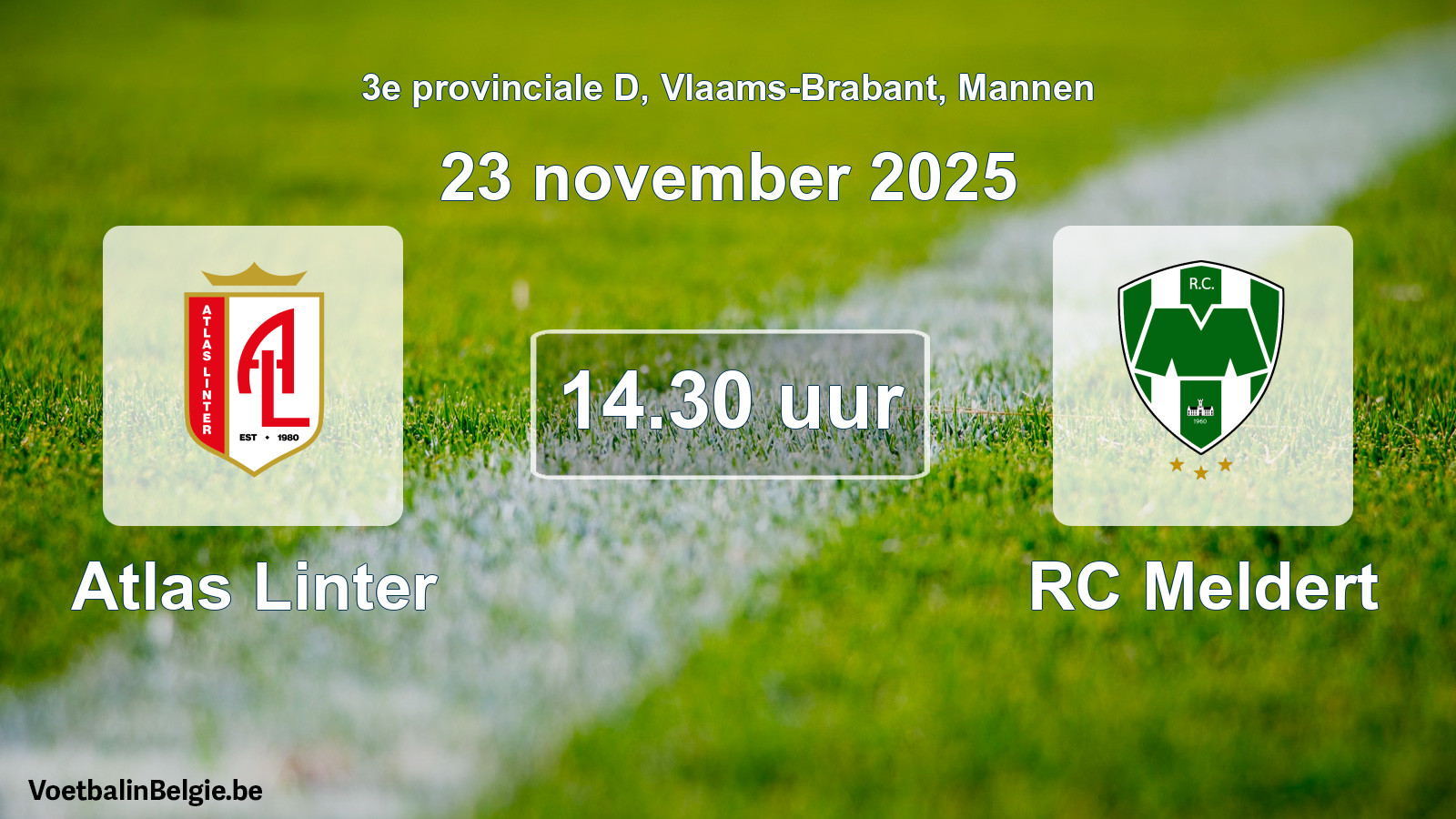 Scheduled match men football: Atlas Linter - RC Meldert (23 November 2025)