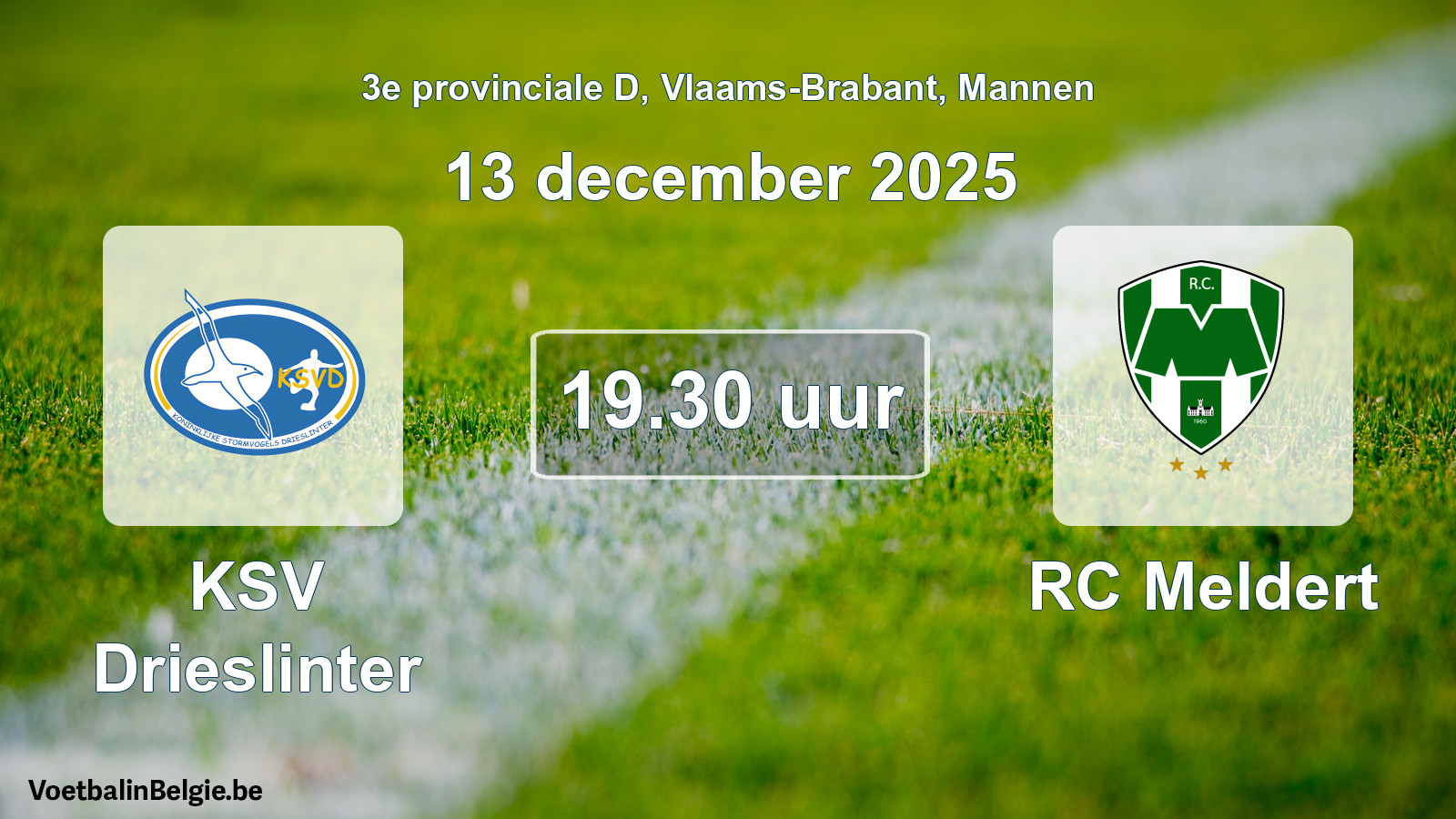Scheduled match men football: KSV Drieslinter - RC Meldert (13 December 2025)