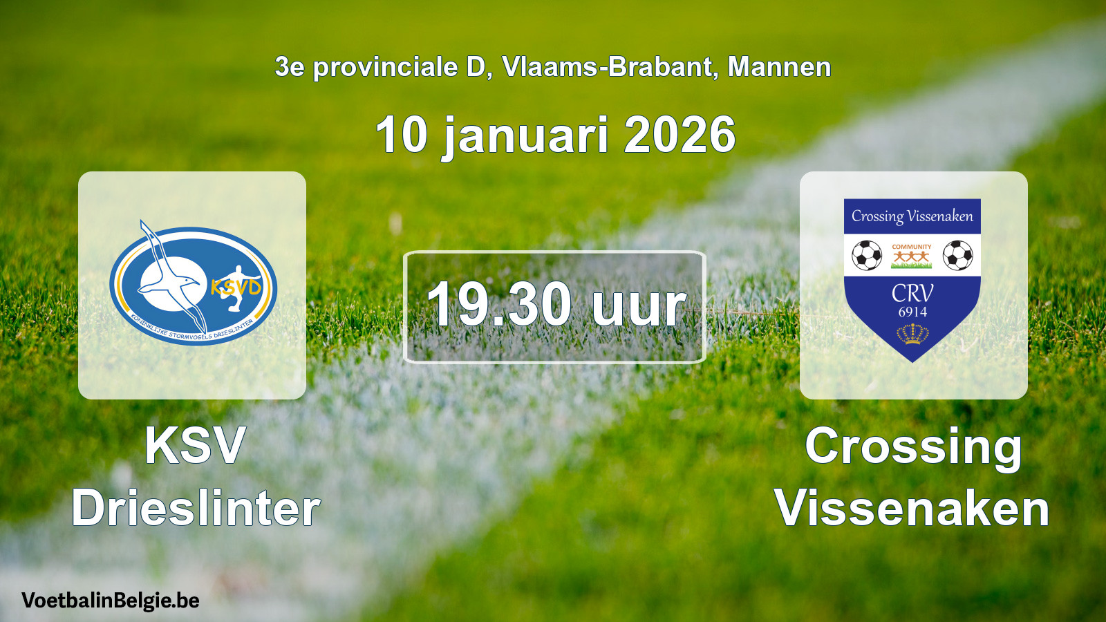 Scheduled match men football: KSV Drieslinter - Crossing Vissenaken (10 January 2026)
