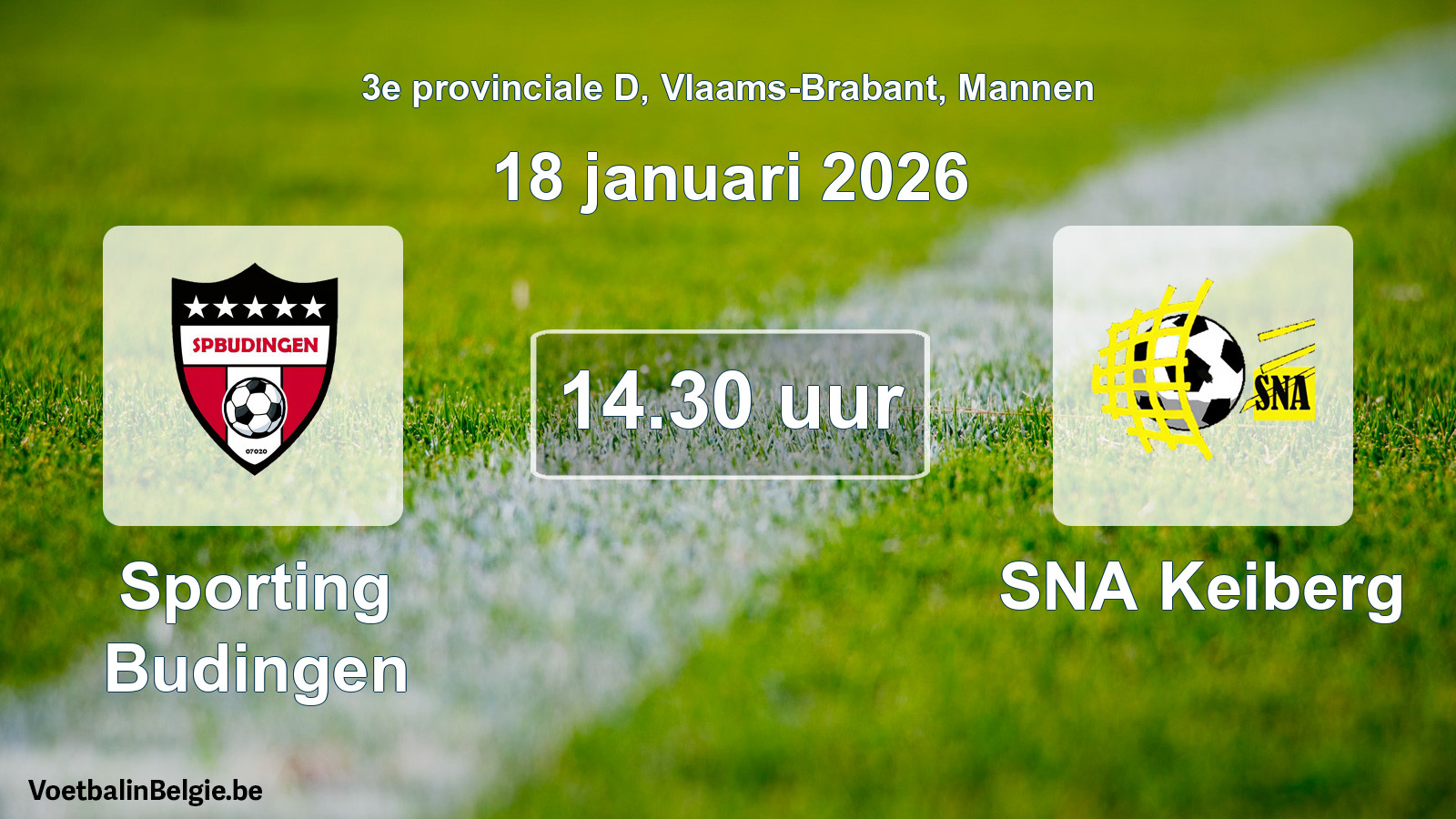 Scheduled match men football: Sporting Budingen - SNA Keiberg (18 January 2026)