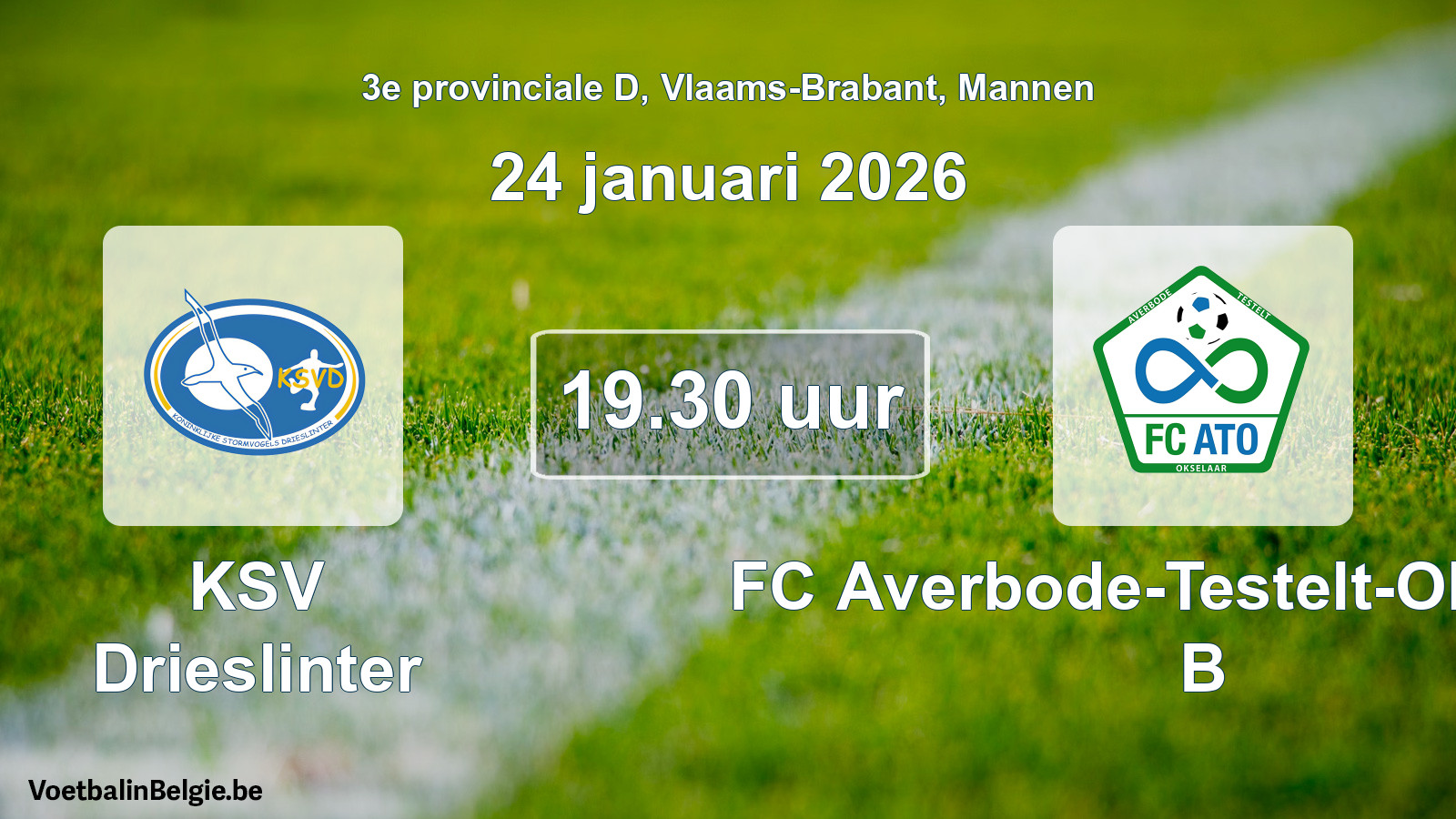 Scheduled match men football: KSV Drieslinter - FC Averbode-Testelt-Okselaar B (24 January 2026)
