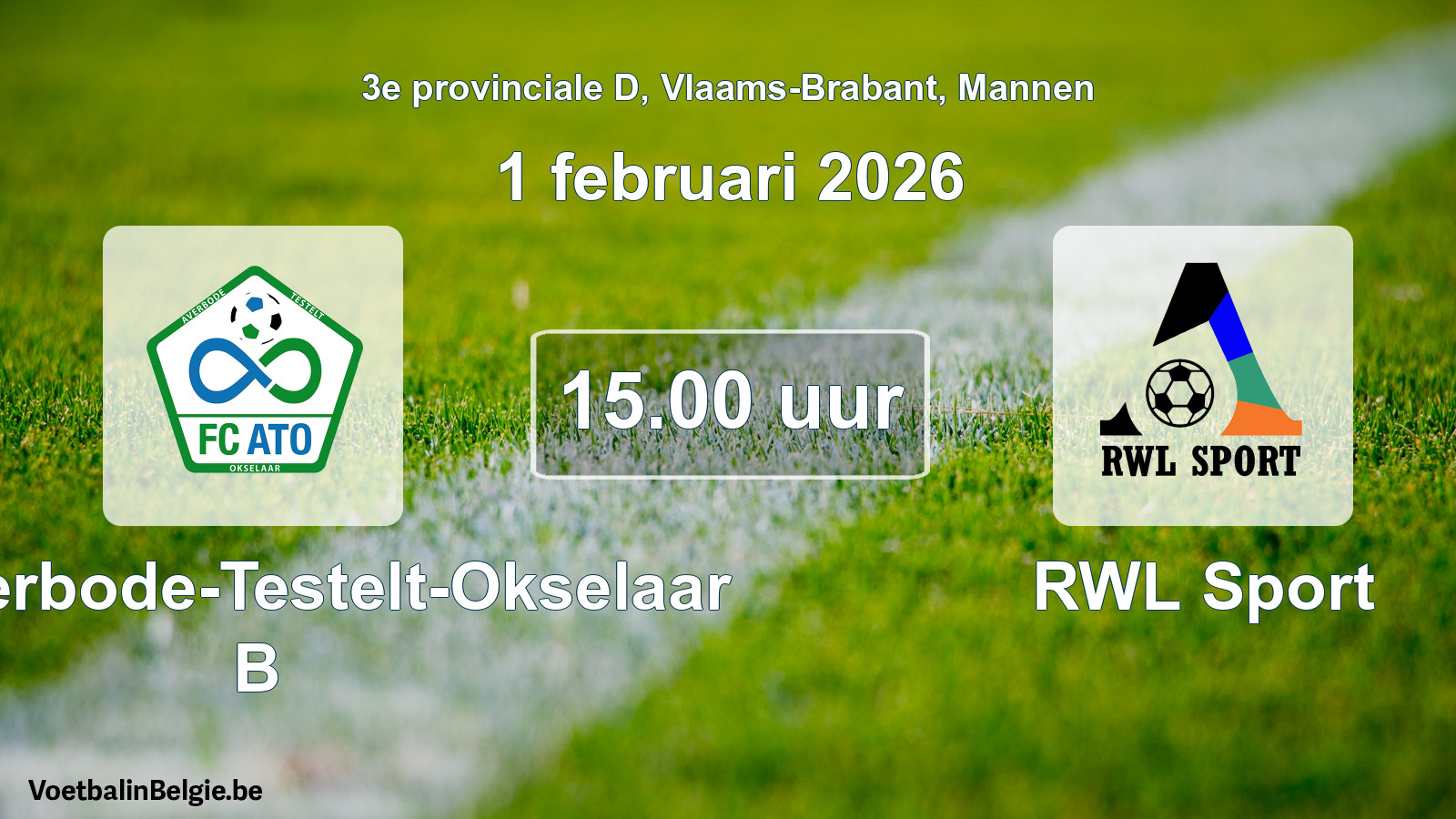 Scheduled match men football: FC Averbode-Testelt-Okselaar B - RWL Sport (1 February 2026)