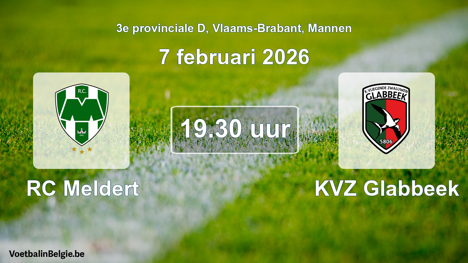 Scheduled match men football: RC Meldert - KVZ Glabbeek (7 February 2026)