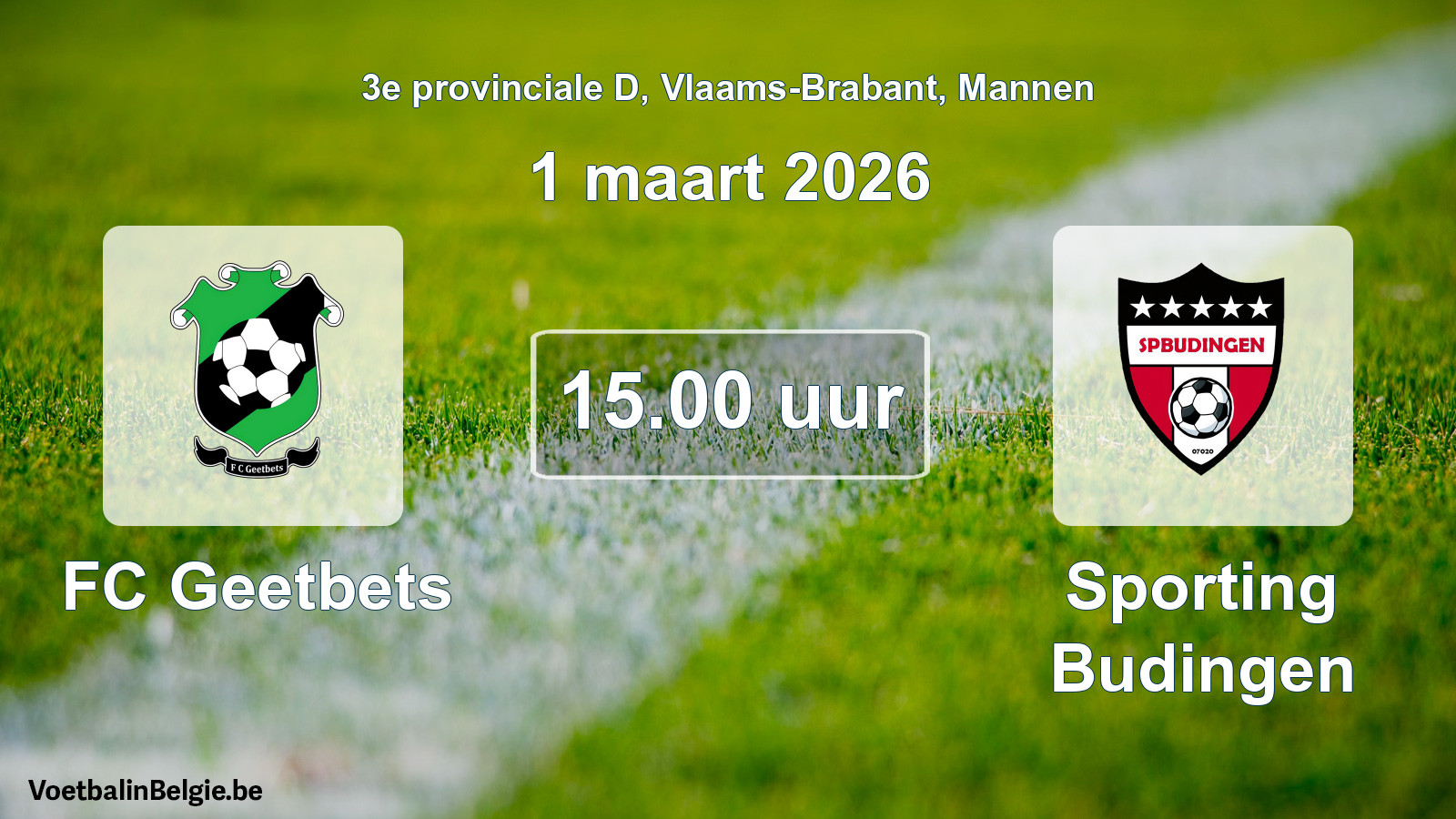 Scheduled match men football: FC Geetbets - Sporting Budingen (1 March 2026)