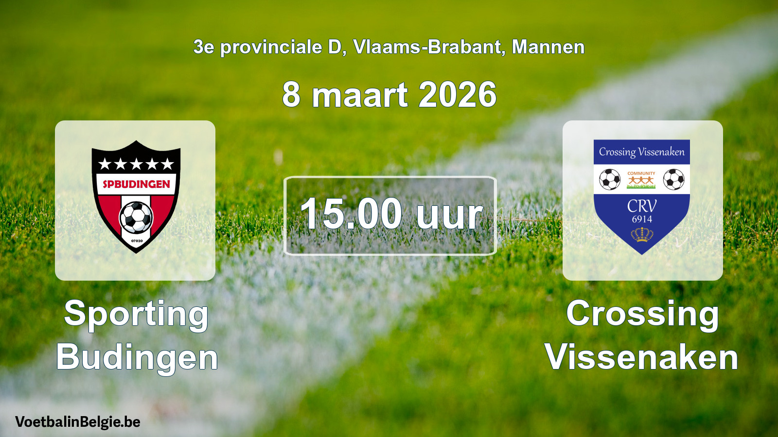 Scheduled match men football: Sporting Budingen - Crossing Vissenaken (8 March 2026)