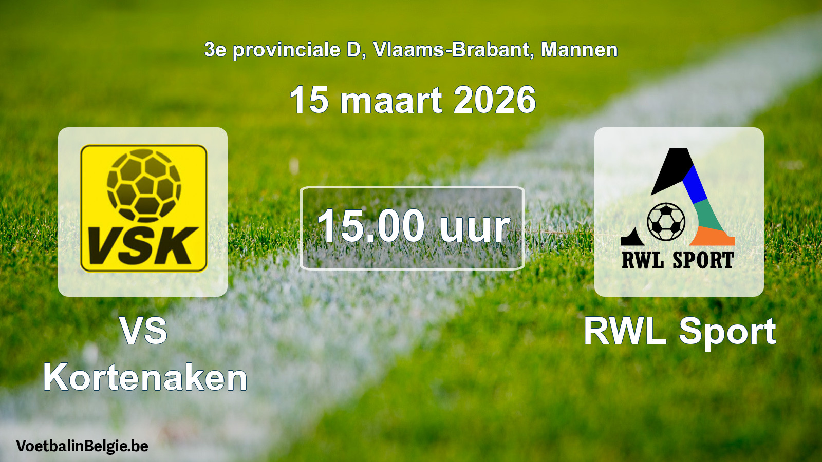 Geplantes Spiel männer-Fußball: VS Kortenaken - RWL Sport (15 März 2026)