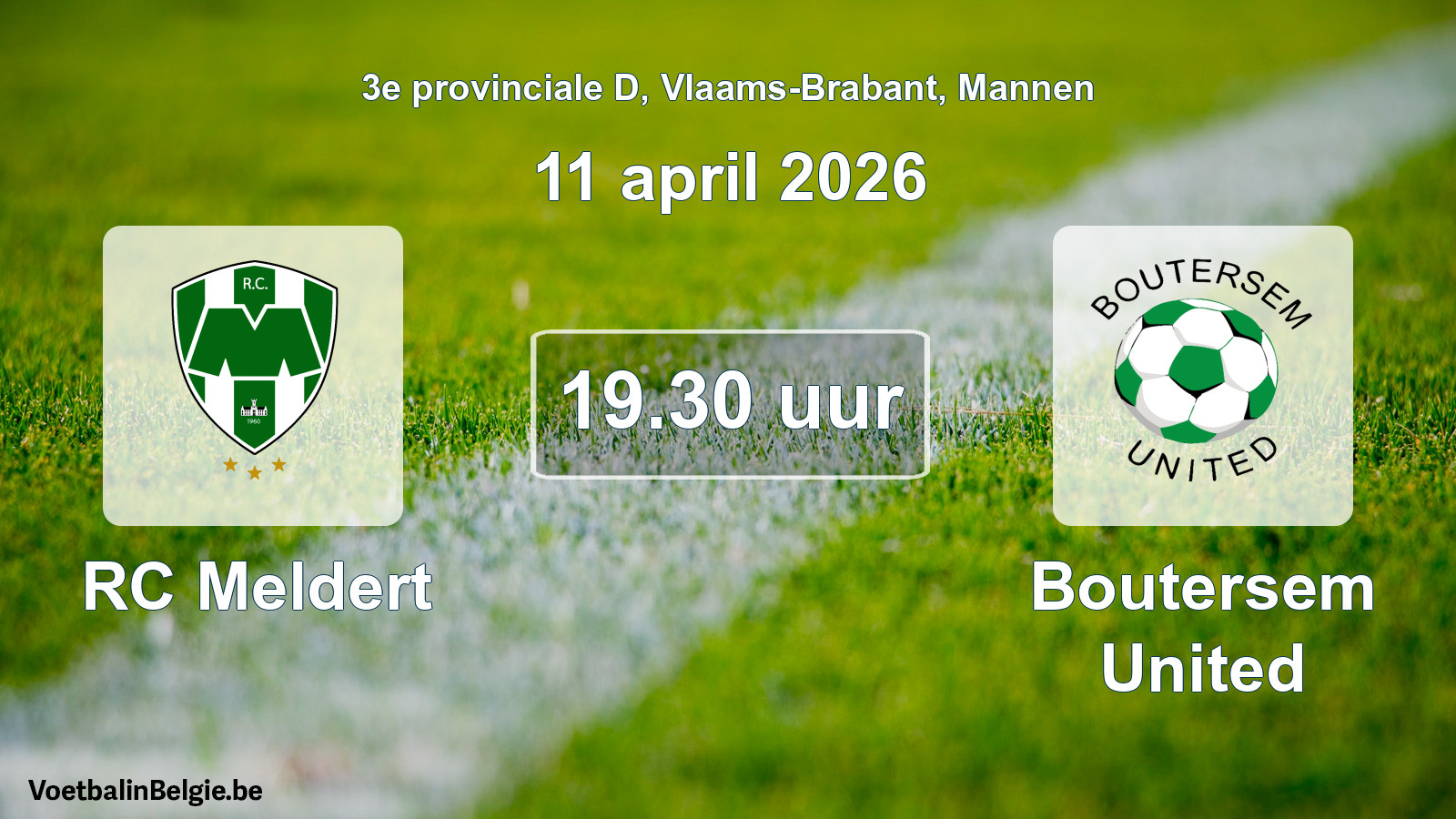 Scheduled match men football: RC Meldert - Boutersem United (11 April 2026)