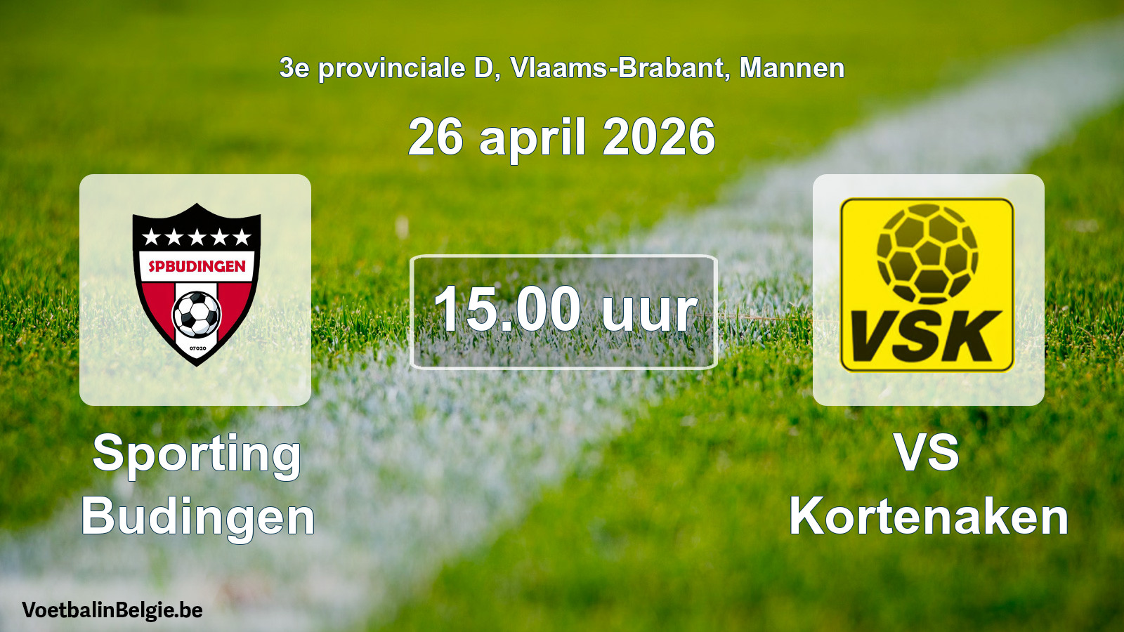 Scheduled match men football: Sporting Budingen - VS Kortenaken (26 April 2026)