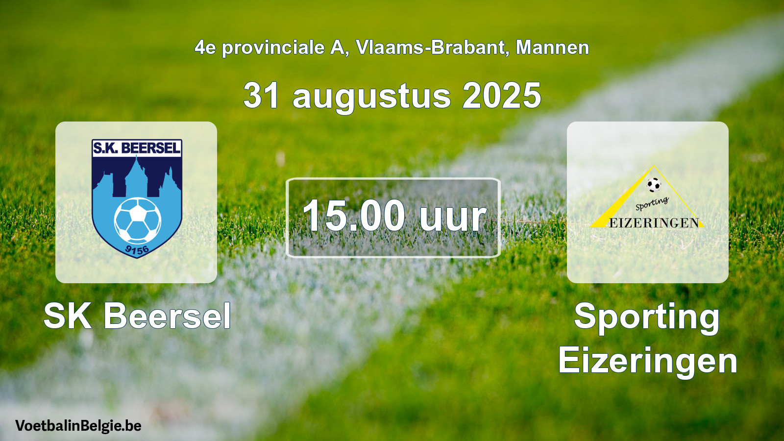 Scheduled match men football: SK Beersel - Sporting Eizeringen (31 August 2025)
