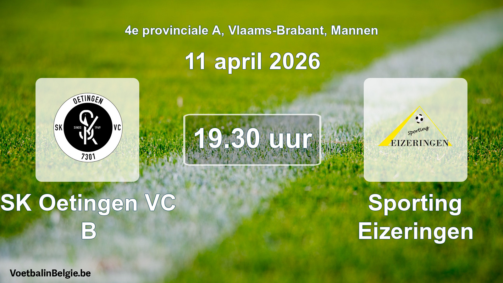 Scheduled match men football: SK Oetingen VC B - Sporting Eizeringen (11 April 2026)