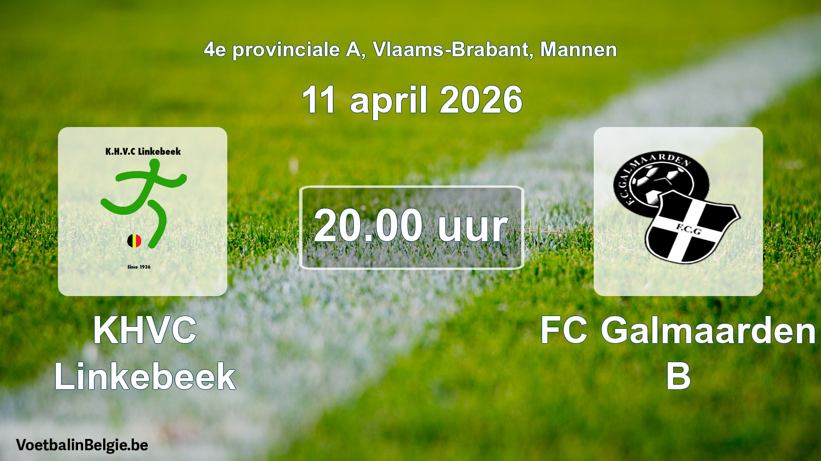 Scheduled match men football: KHVC Linkebeek - FC Galmaarden B (11 April 2026)